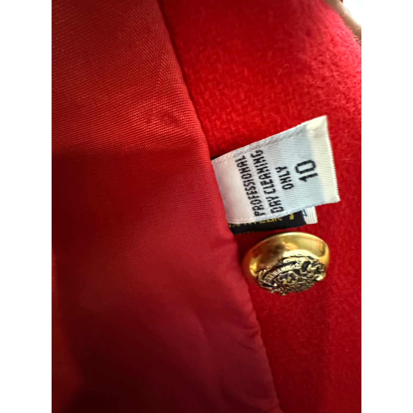 Rothschild Girl's Red Wool Blend Coat With Faux Fur Trim Size 10