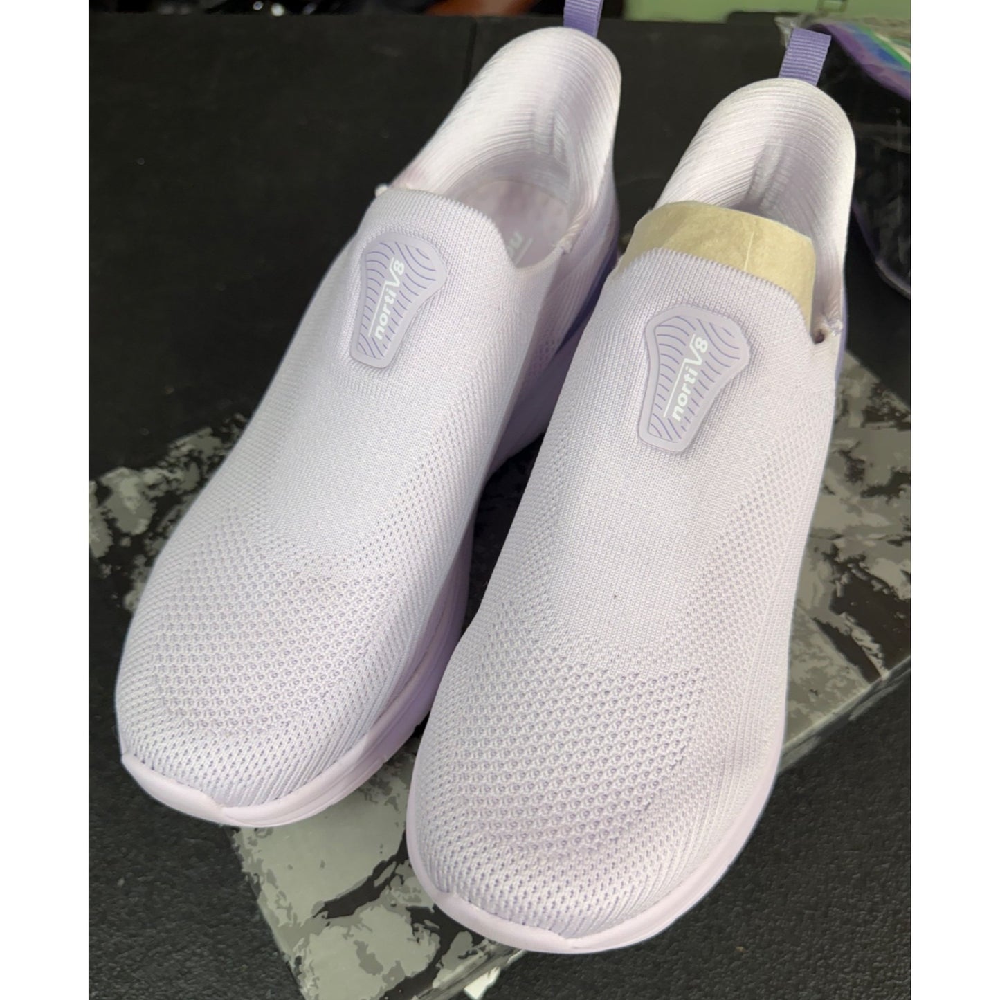 NortiV8 Women's Slip-On Sneakers Purple US 8.5 Lightweight Breathable Casual Mesh Shoes NWB