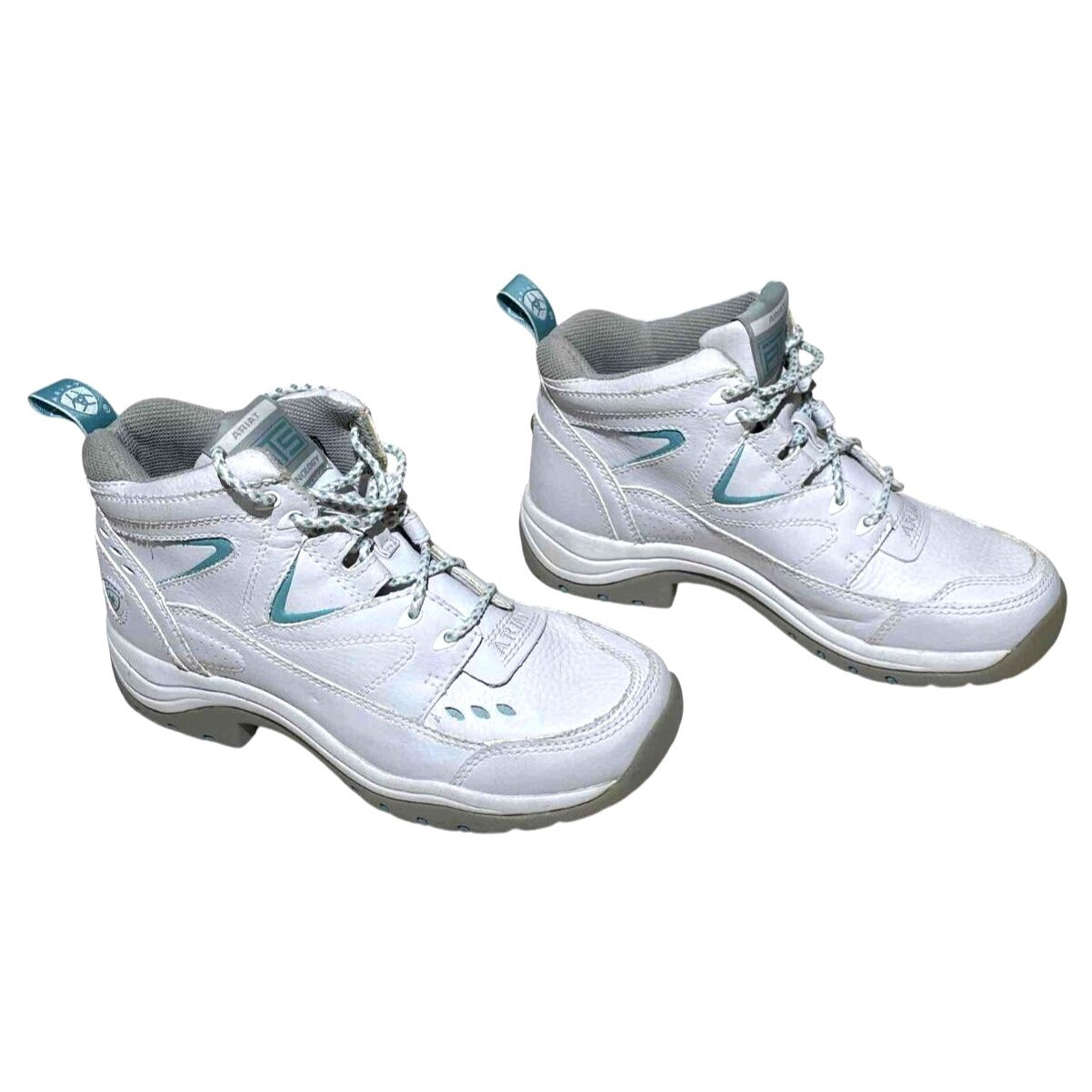 Ariat Womens Terrain Leather Multisport Boots Size 7B White & Light Blue Durable Outdoor Shoes
