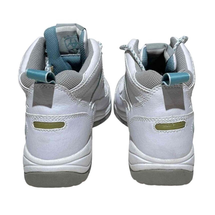 Ariat Womens Terrain Leather Multisport Boots Size 7B White & Light Blue Durable Outdoor Shoes