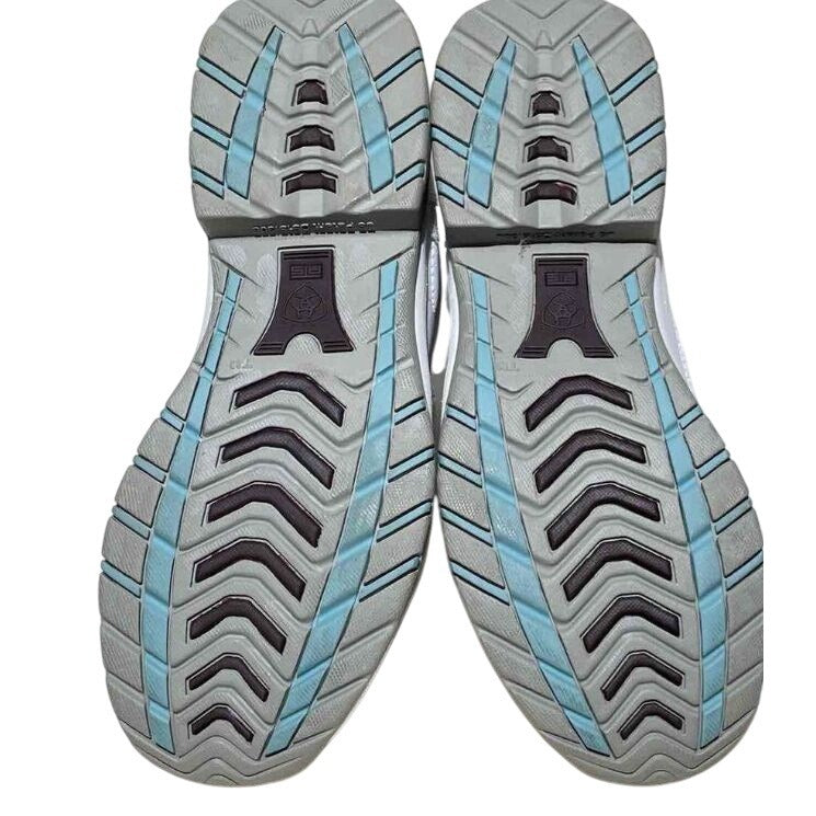 Ariat Womens Terrain Leather Multisport Boots Size 7B White & Light Blue Durable Outdoor Shoes