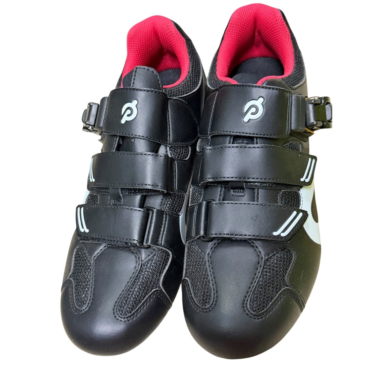 Peloton Cycling Shoes Black & Red Size 42/Men's SZ 9 With Adjustable Straps & Buckle For Indoor Training