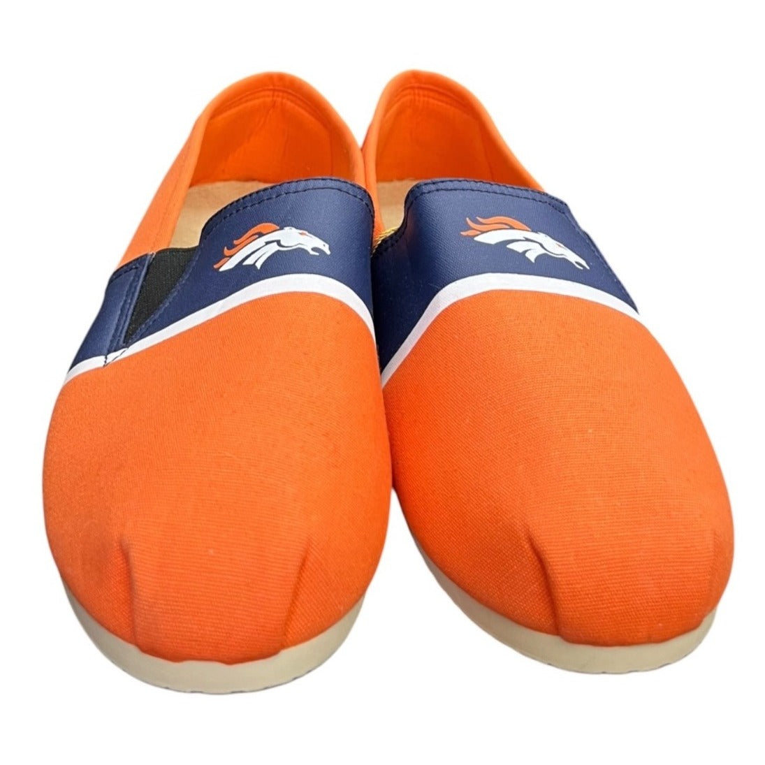 Denver Broncos Canvas Slip-On Shoes Men's Size M Official NFL Licensed