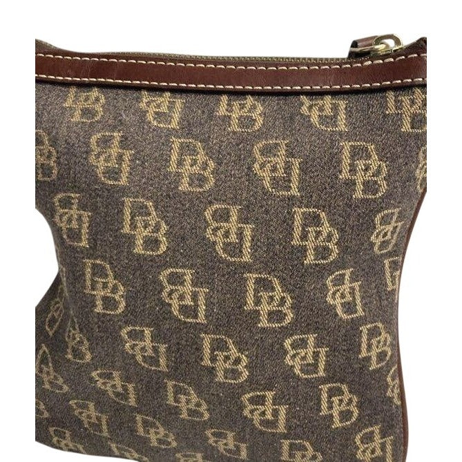 Dooney & Bourke Monogram Brown Crossbody Bag With Adjustable Strap