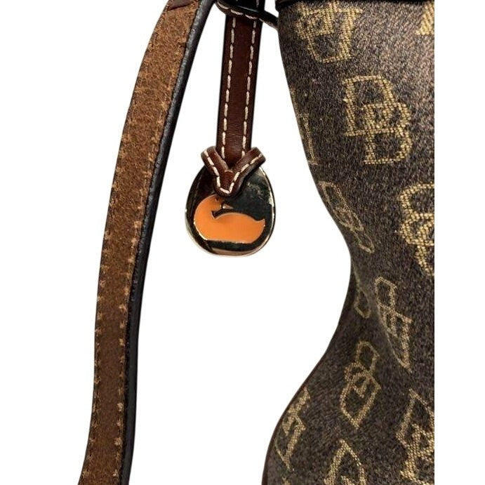 Dooney & Bourke Monogram Brown Crossbody Bag With Adjustable Strap