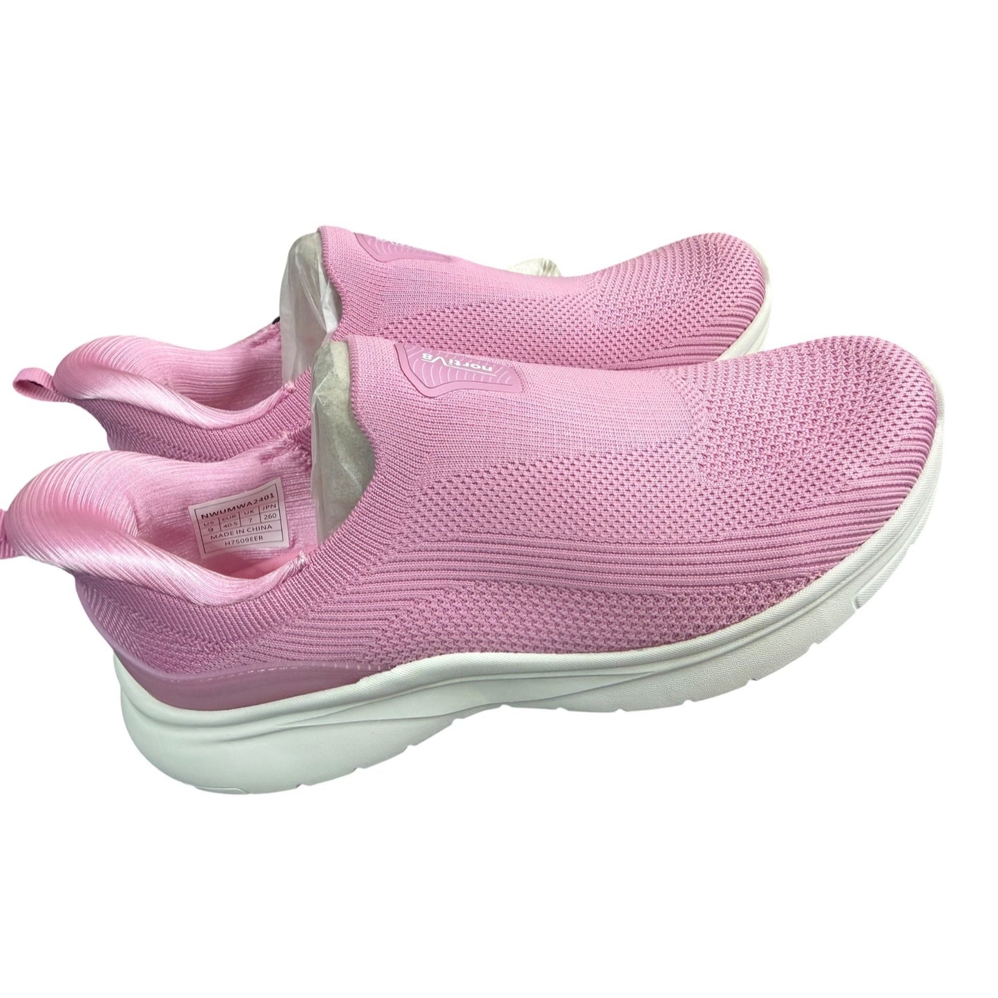 Nortiv8 Womens Pink Lightweight Slip-On Walking Shoes US 9 Comfortable Breathable Knit Sneakers With Cushioned Sole NWB