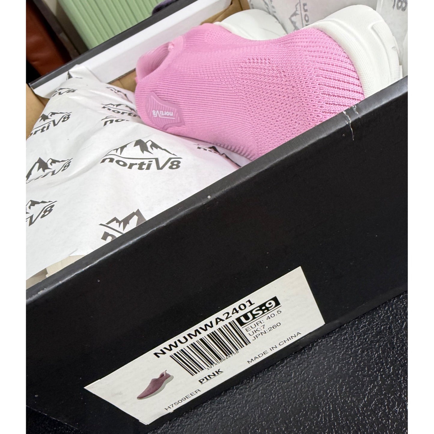 Nortiv8 Womens Pink Lightweight Slip-On Walking Shoes US 9 Comfortable Breathable Knit Sneakers With Cushioned Sole NWB