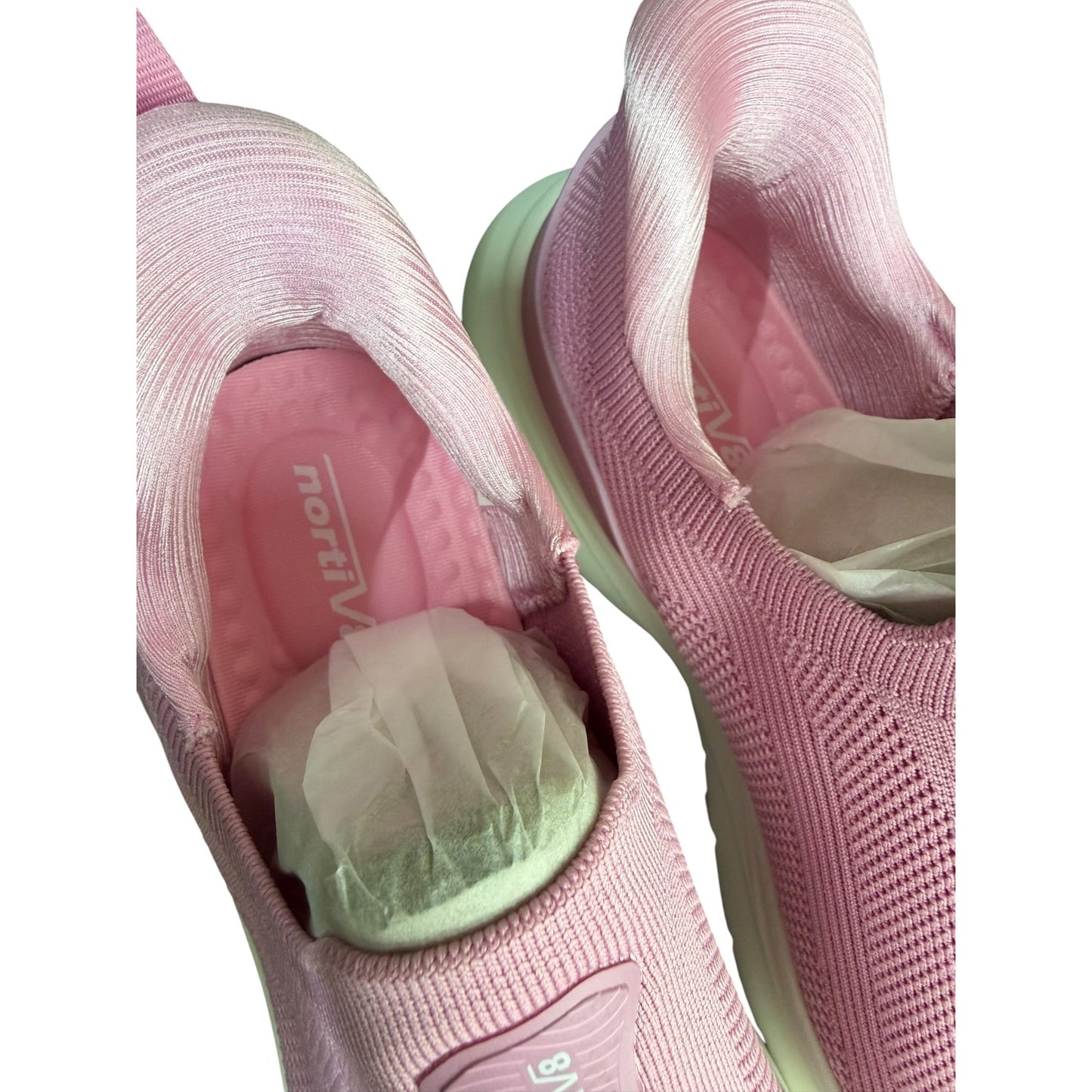 Nortiv8 Womens Pink Lightweight Slip-On Walking Shoes US 9 Comfortable Breathable Knit Sneakers With Cushioned Sole NWB