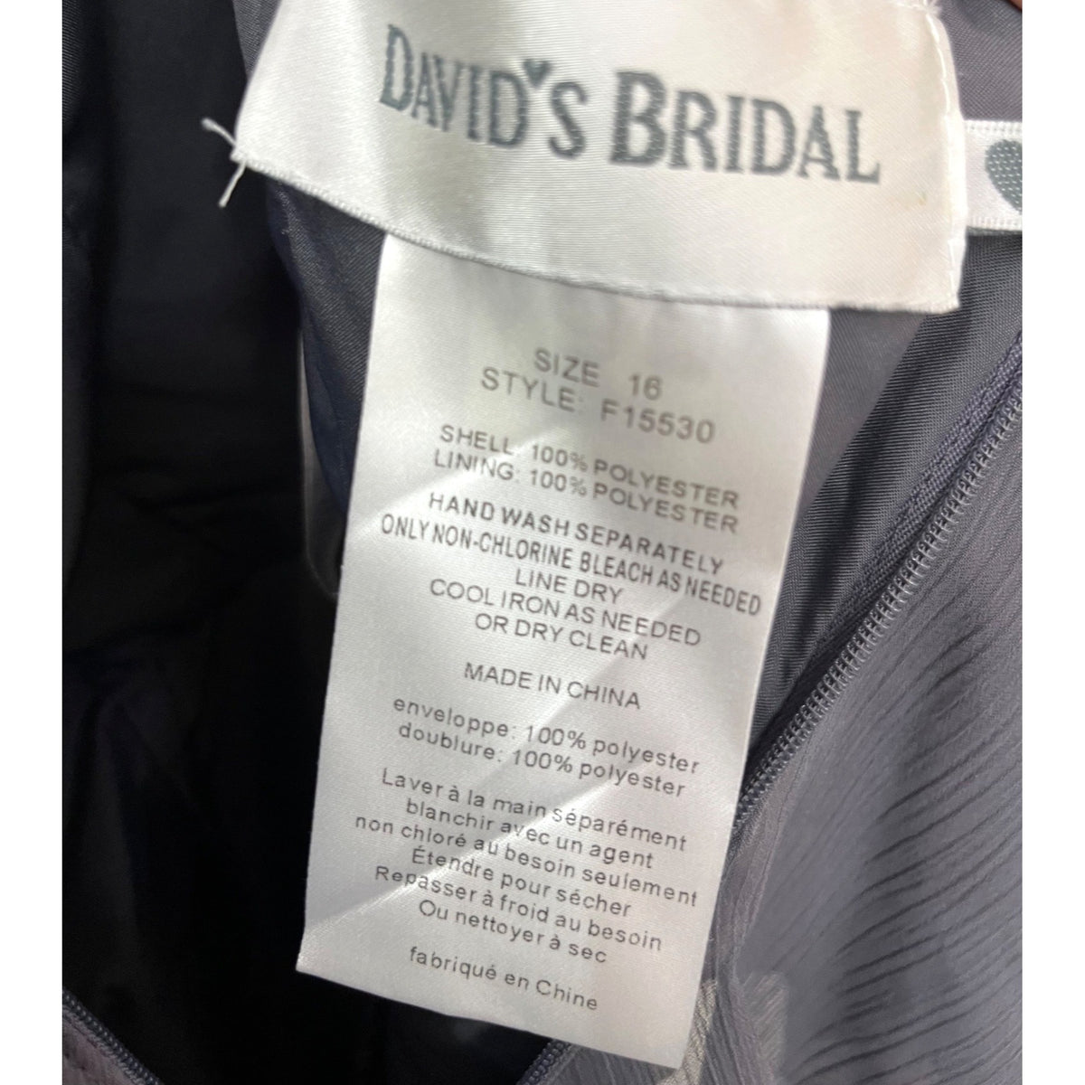 Davids Bridal Gray Sleeveless V-Neck Maxi Dress With Ruffle Back Size 16