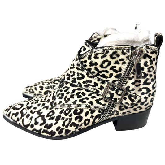Marc Fisher Yanila Calf Hair Leopard Print Ankle Booties Size 6.5 NWOT