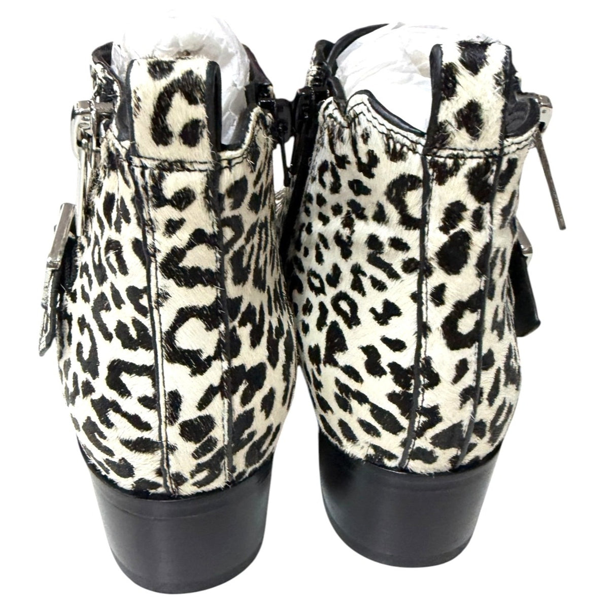 Marc Fisher Yanila Calf Hair Leopard Print Ankle Booties Size 6.5 NWOT