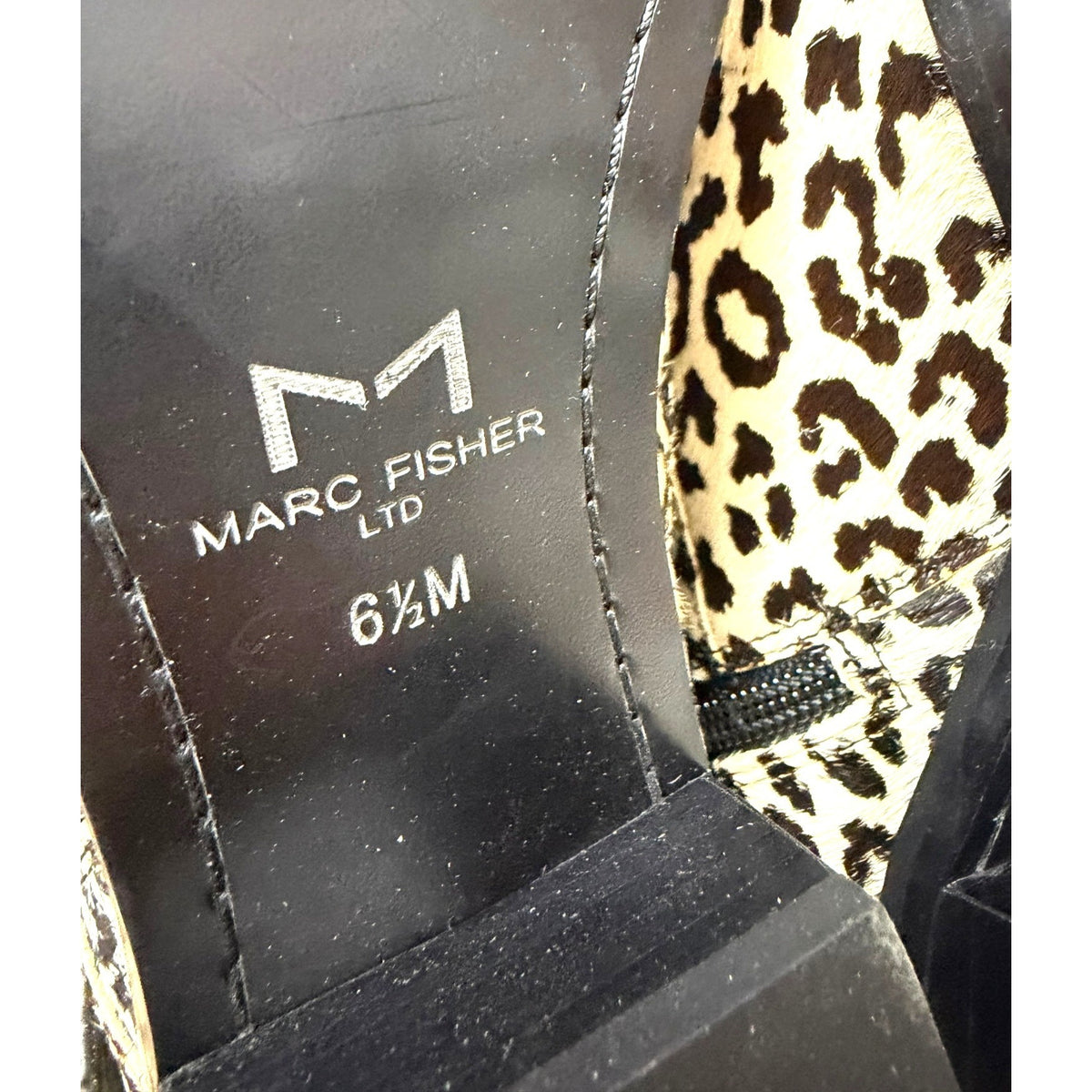 Marc Fisher Yanila Calf Hair Leopard Print Ankle Booties Size 6.5 NWOT
