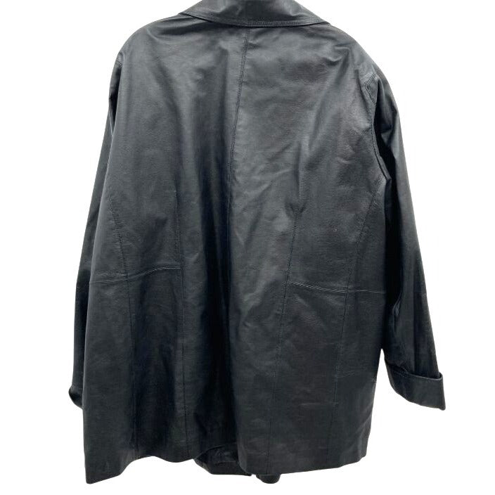 Via Accent Women's Black Leather Coat Size 26W