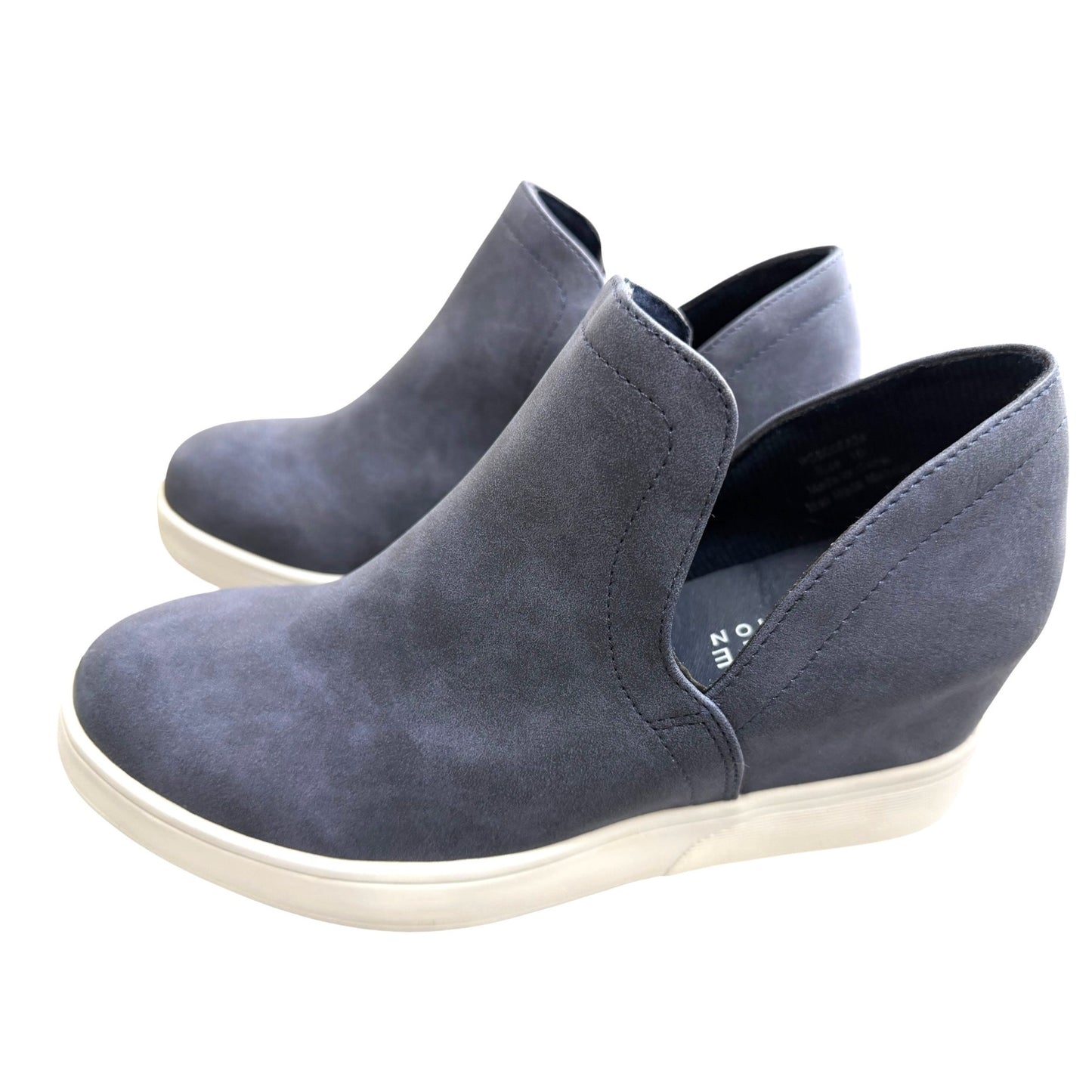 Journee Collection Women's Navy Wedge Slip-On Ankle Booties Size 10 NWB