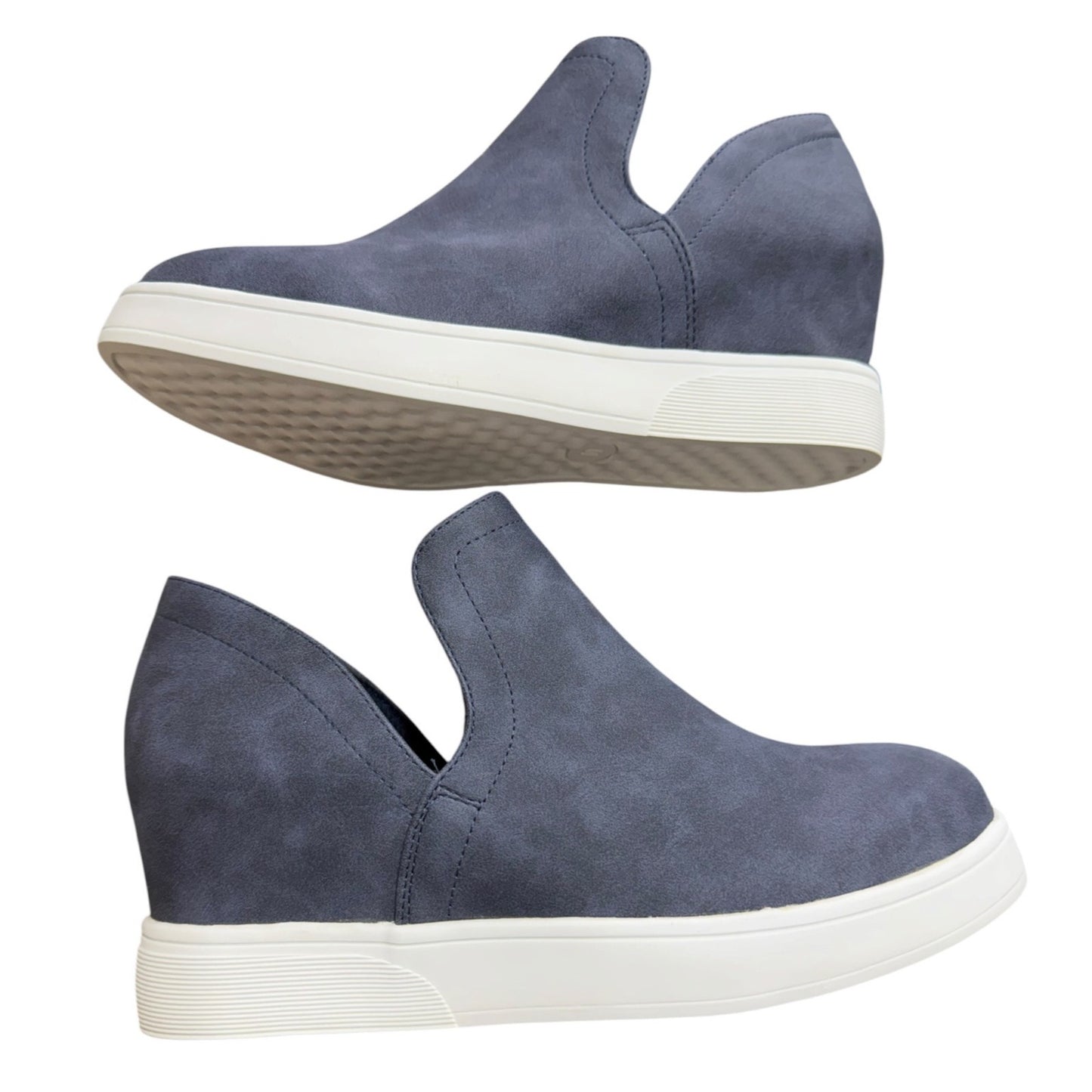 Journee Collection Women's Navy Wedge Slip-On Ankle Booties Size 10 NWB