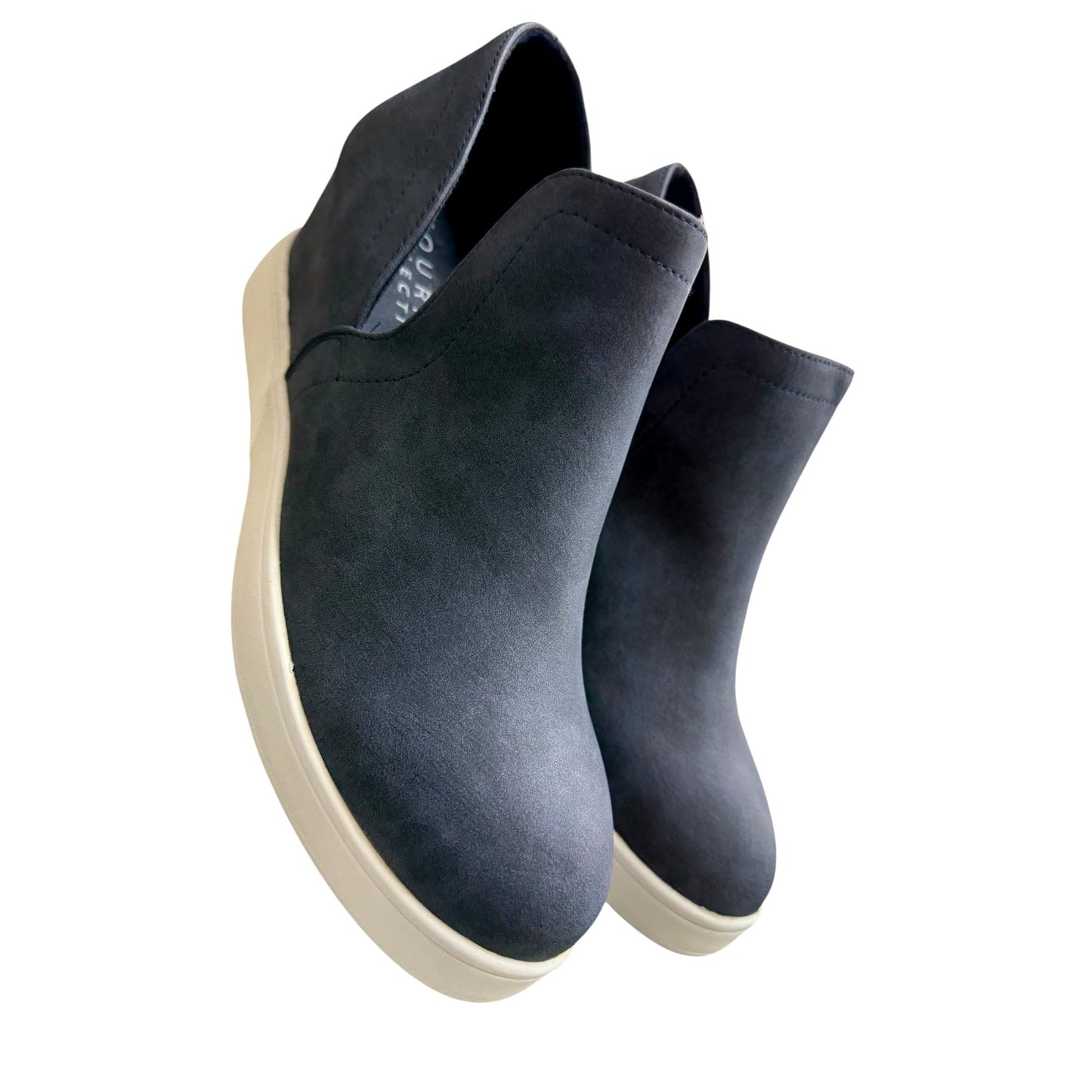 Journee Collection Women's Navy Wedge Slip-On Ankle Booties Size 10 NWB