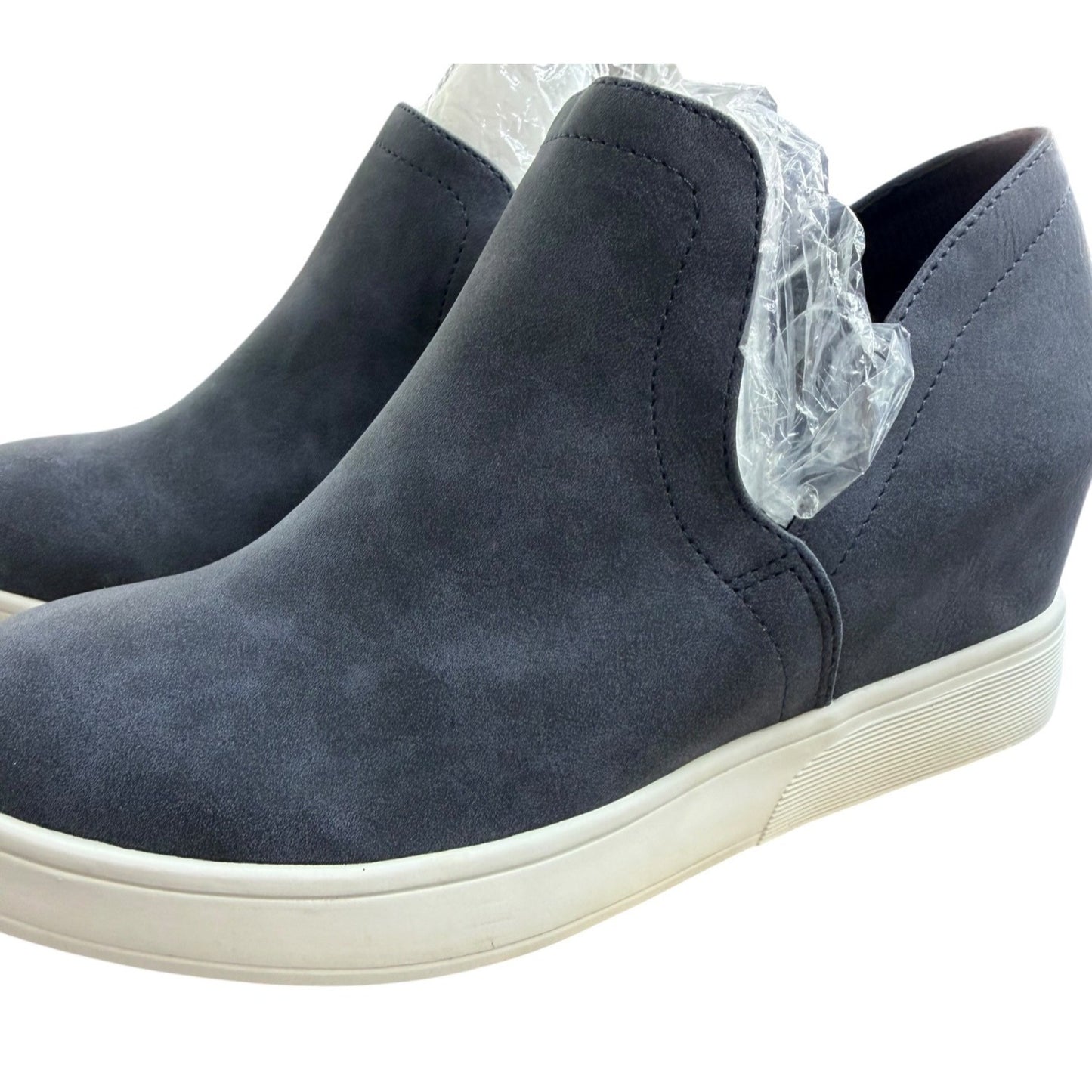 Journee Collection Women's Navy Wedge Slip-On Ankle Booties Size 10 NWB