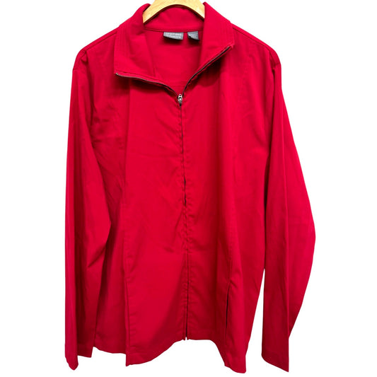 Additions By Chicos Red Zip-Up Lightweight Jacket Women's Size 3