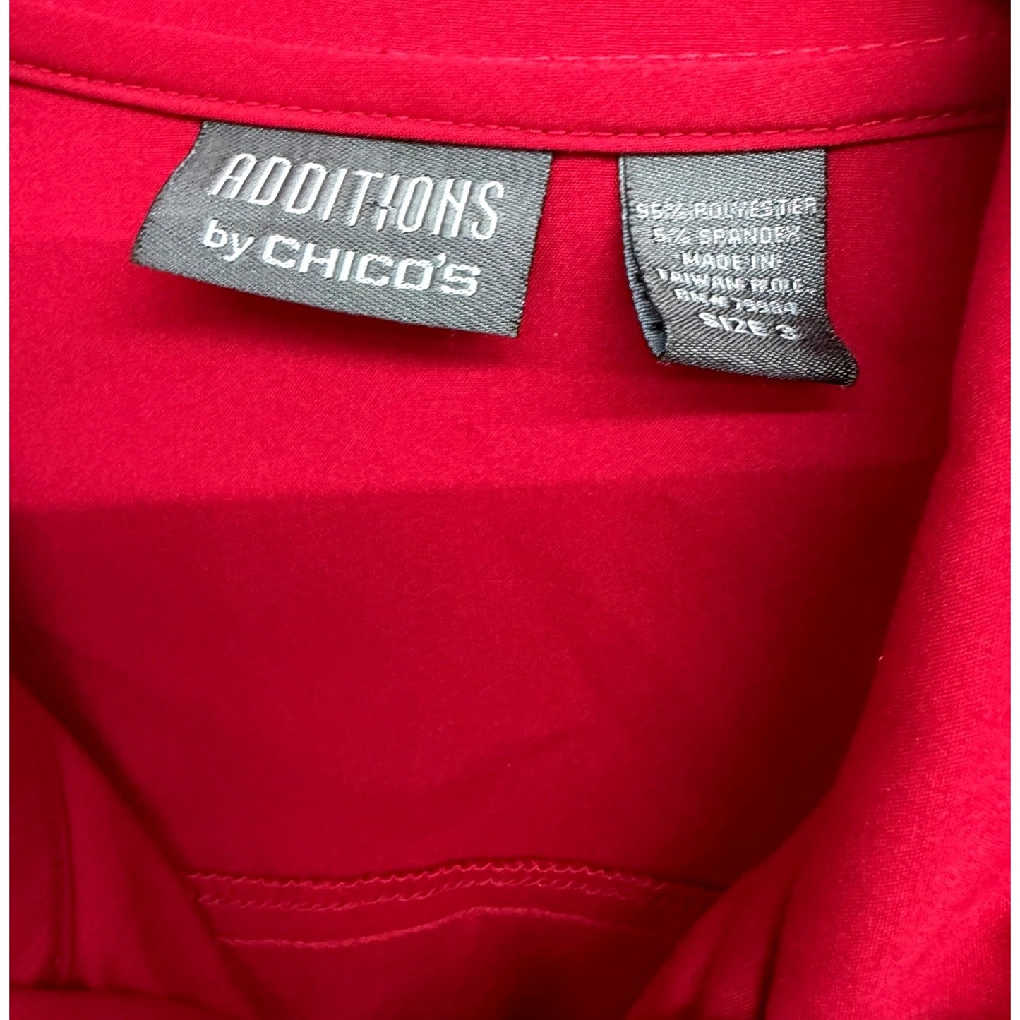 Additions By Chicos Red Zip-Up Lightweight Jacket Women's Size 3