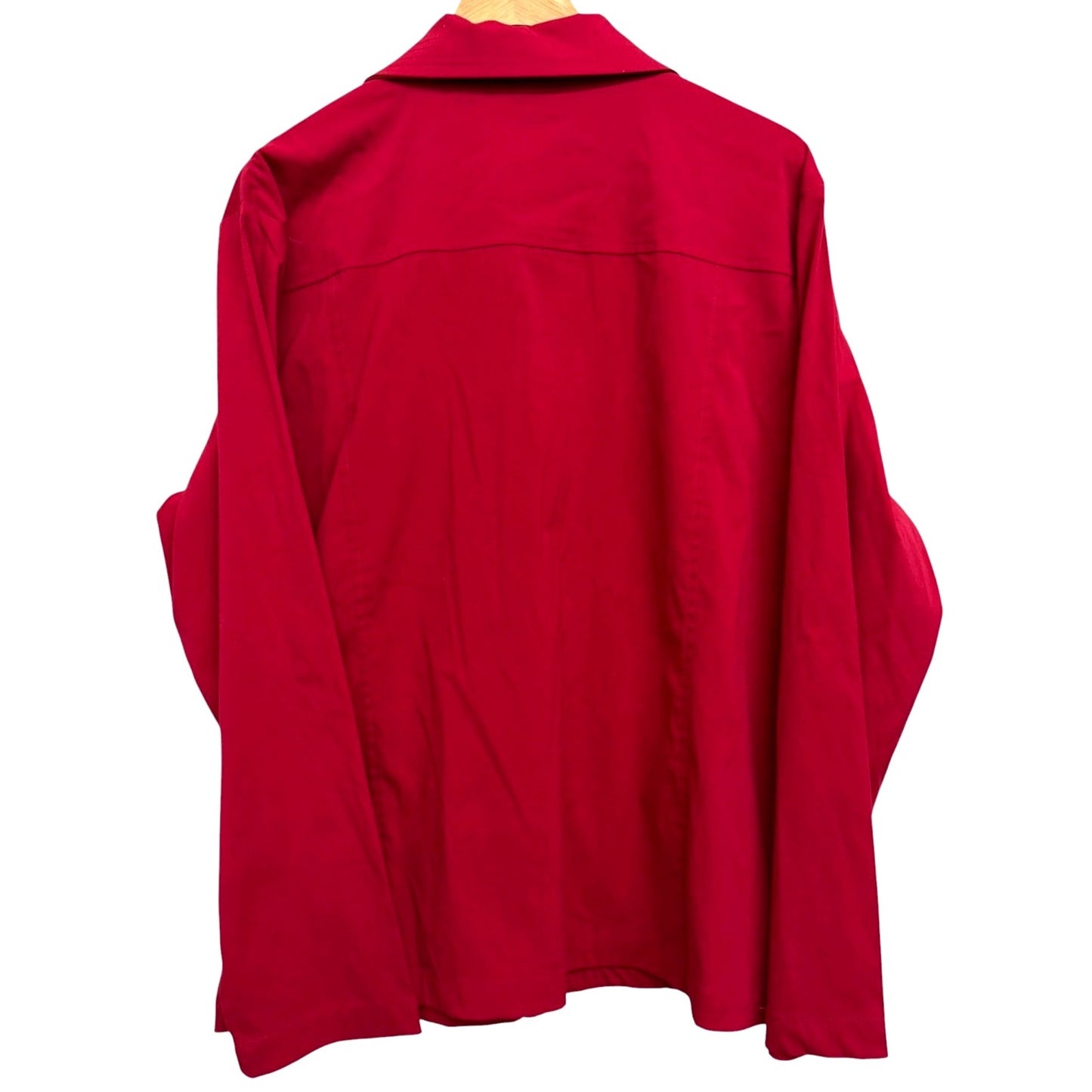 Additions By Chicos Red Zip-Up Lightweight Jacket Women's Size 3