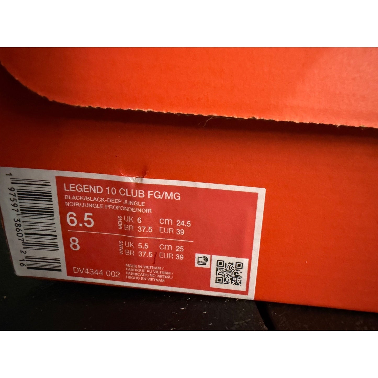 Nike Tiempo Legend 9 Academy FG Soccer Cleats Black US 6.5 Mens Women's 8 NWB