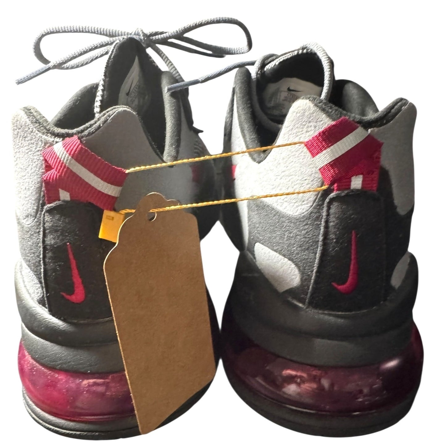 Nike Air Max 270 React Sneakers Gray & Red Size 11.5 Mens Athletic Shoes Lightweight Breathable Cushion Sole