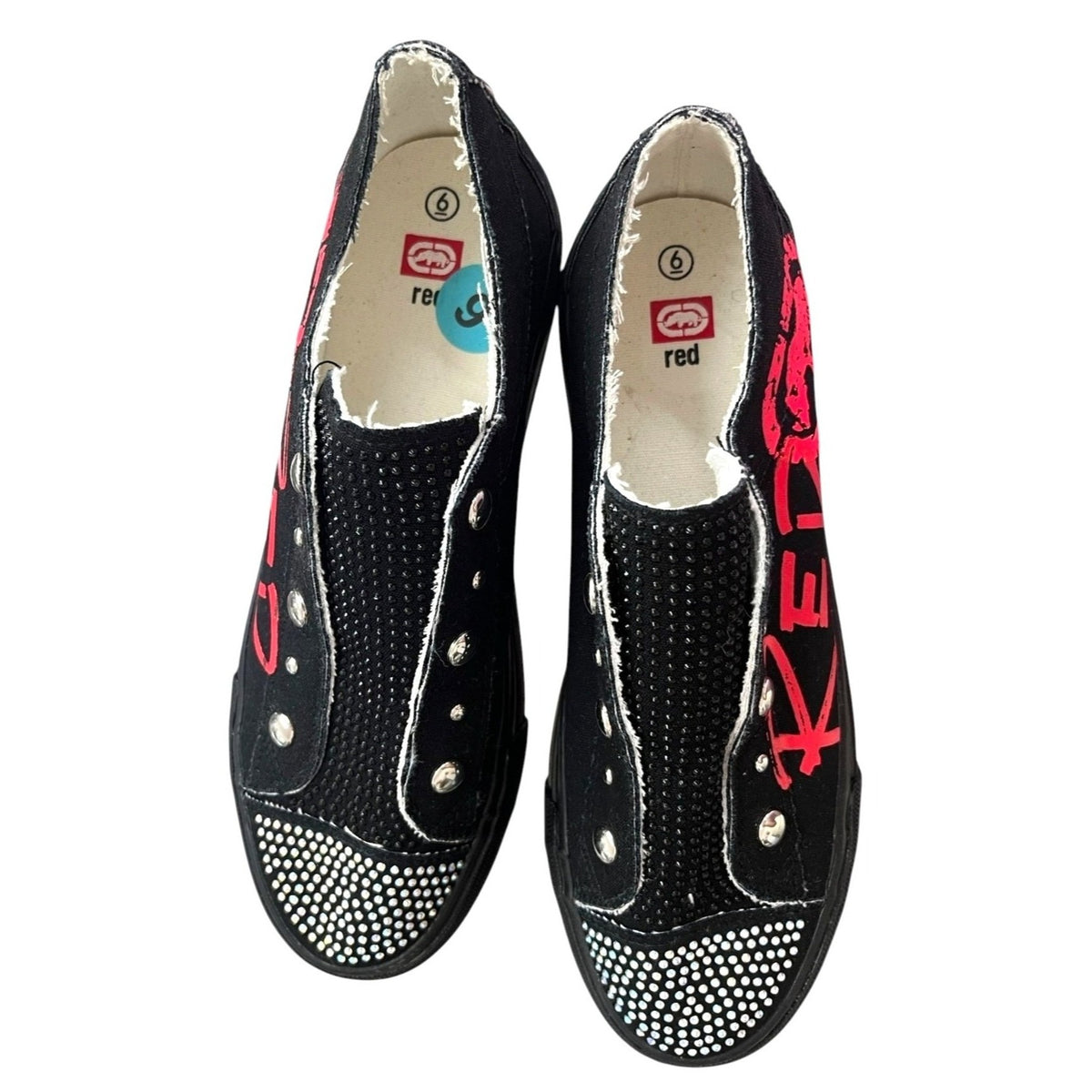 Ecko Red Poppy 158L Graffiti Slip-On Sneakers Women's Size 6 NWOT
