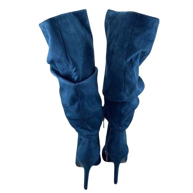 Jessica Simpson Stargaze Azurite Microsuede Slouchy Knee-High Heeled Boots Size 6M