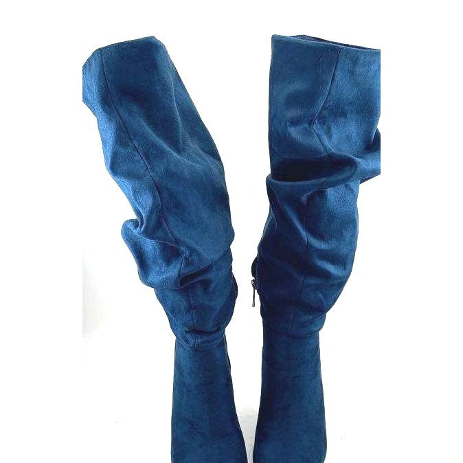 Jessica Simpson Stargaze Azurite Microsuede Slouchy Knee-High Heeled Boots Size 6M