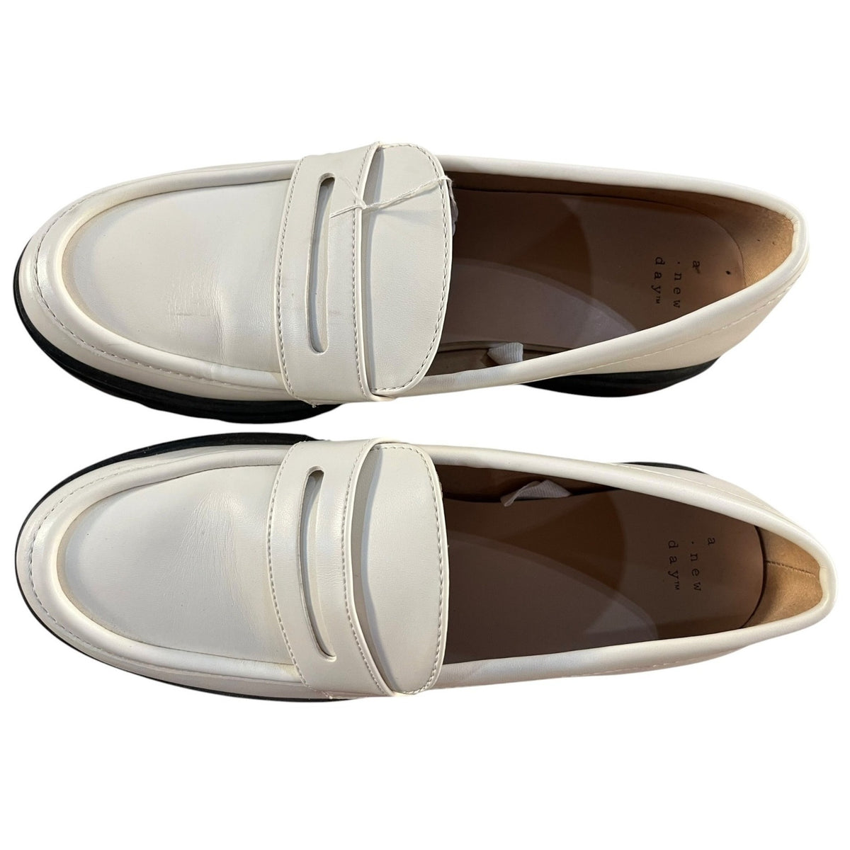 A New Day Women's Chunky Sole Loafers Cream Size 9.5W