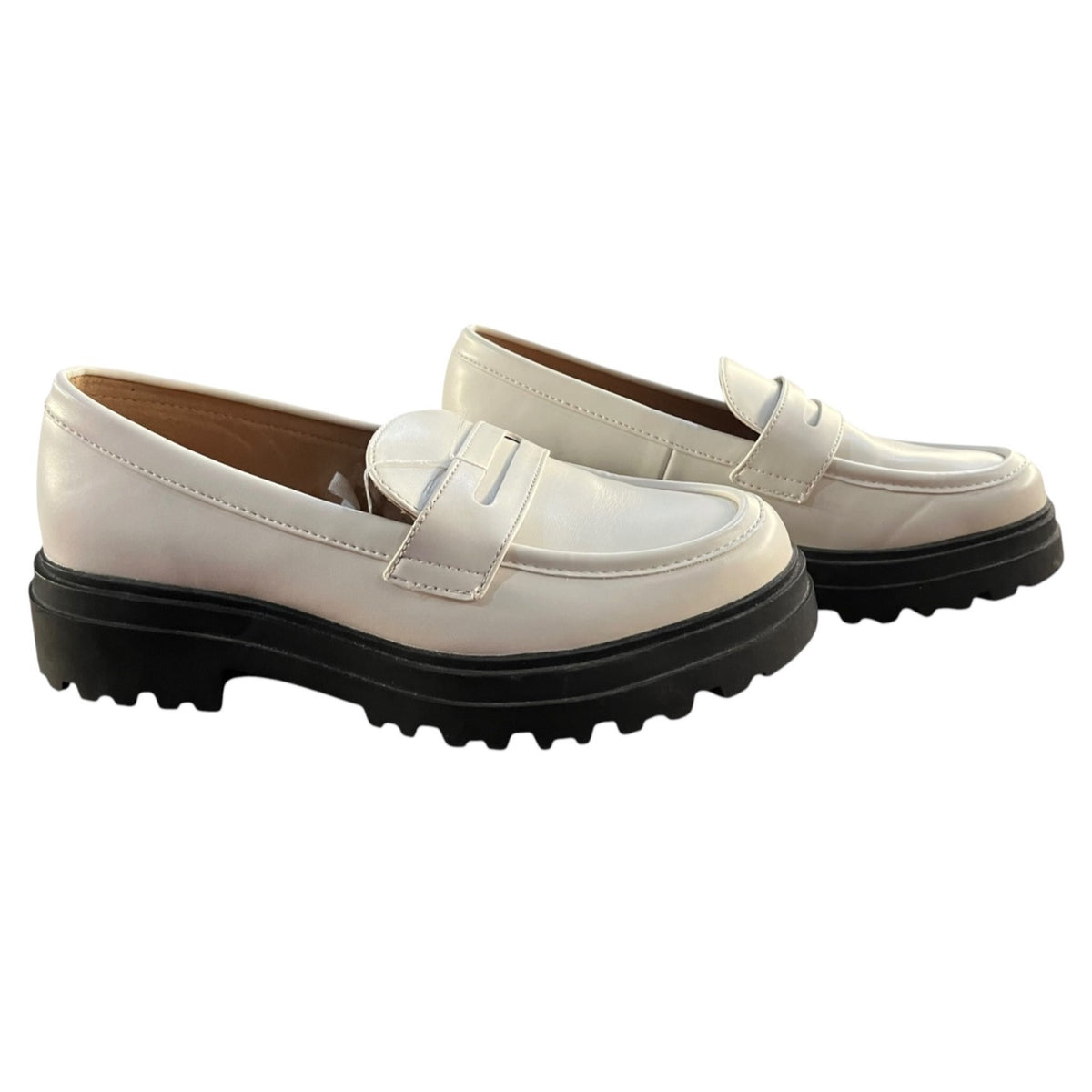 A New Day Women's Chunky Sole Loafers Cream Size 9.5W