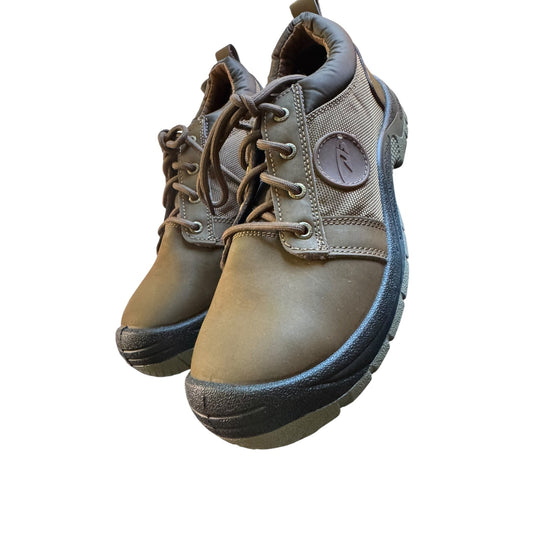 Indestructible Mens Work Shoes Durable Leather & Mesh Brown Black Non-Slip Safety Toe Comfortable Outdoor Hiking Sneakers Size 9-9.5