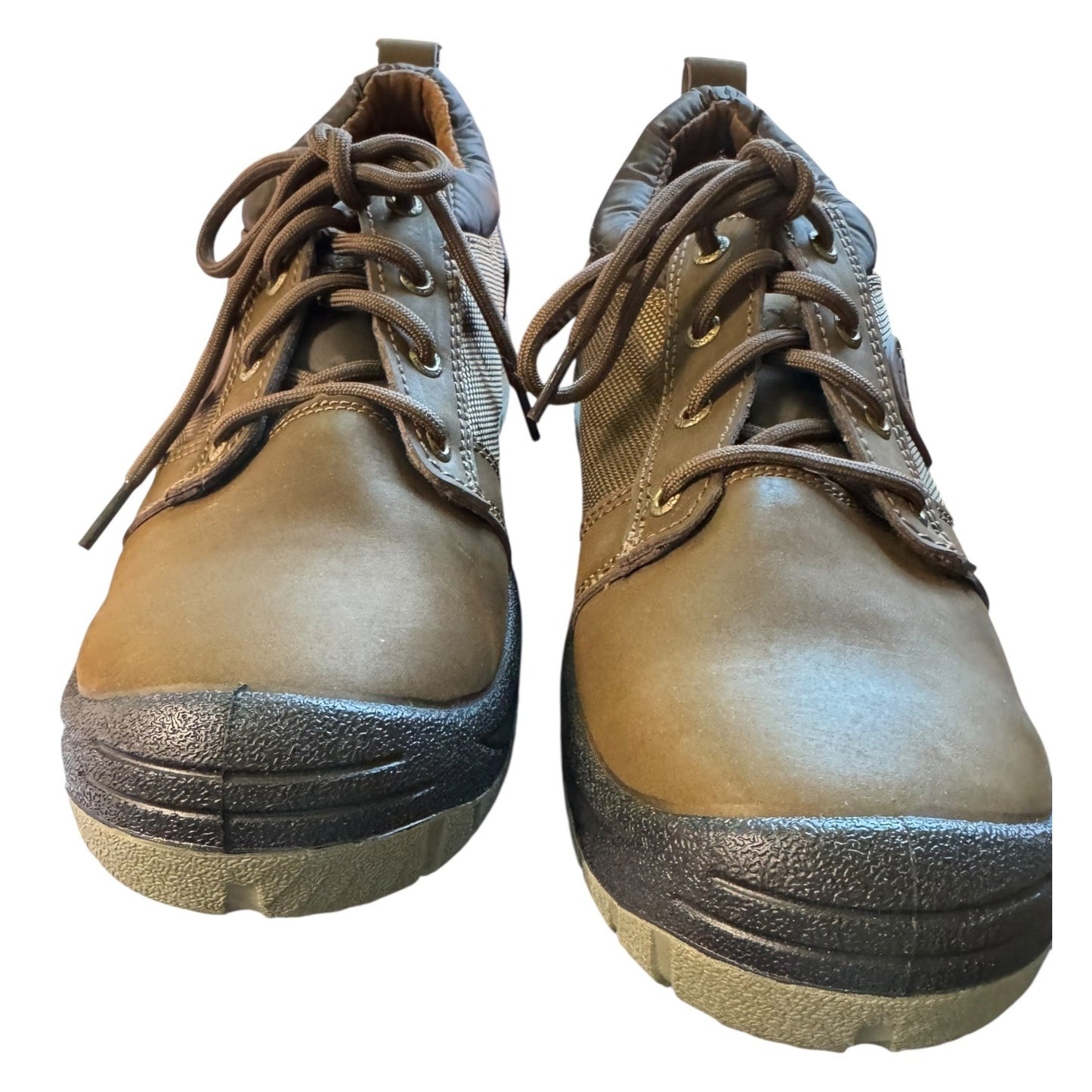 Indestructible Mens Work Shoes Durable Leather & Mesh Brown Black Non-Slip Safety Toe Comfortable Outdoor Hiking Sneakers Size 9-9.5
