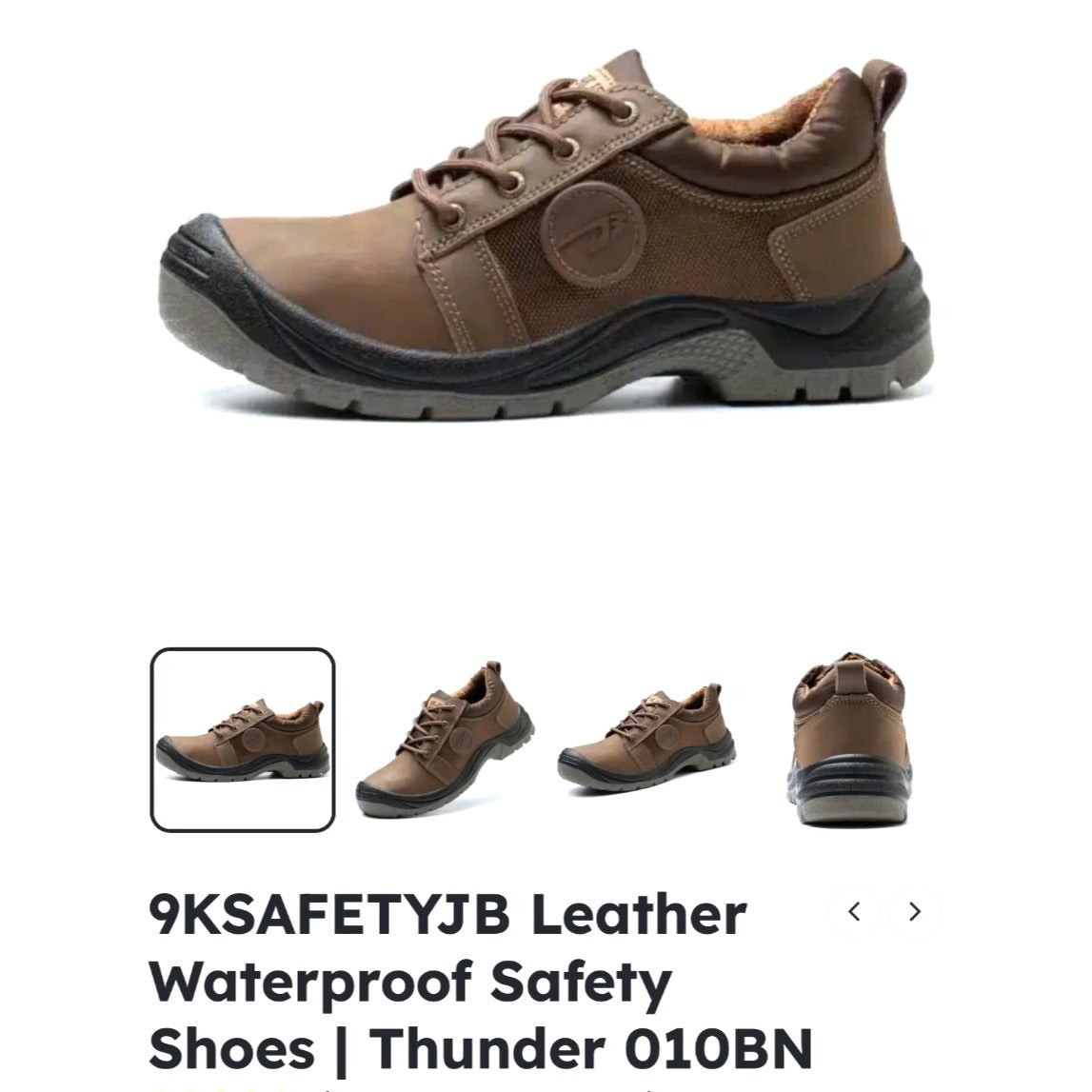 Indestructible Mens Work Shoes Durable Leather & Mesh Brown Black Non-Slip Safety Toe Comfortable Outdoor Hiking Sneakers Size 9-9.5