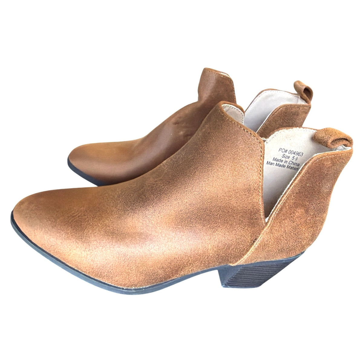 Journee Collection Women’s Almond Toe Vegan Leather Booties Sz 5.5