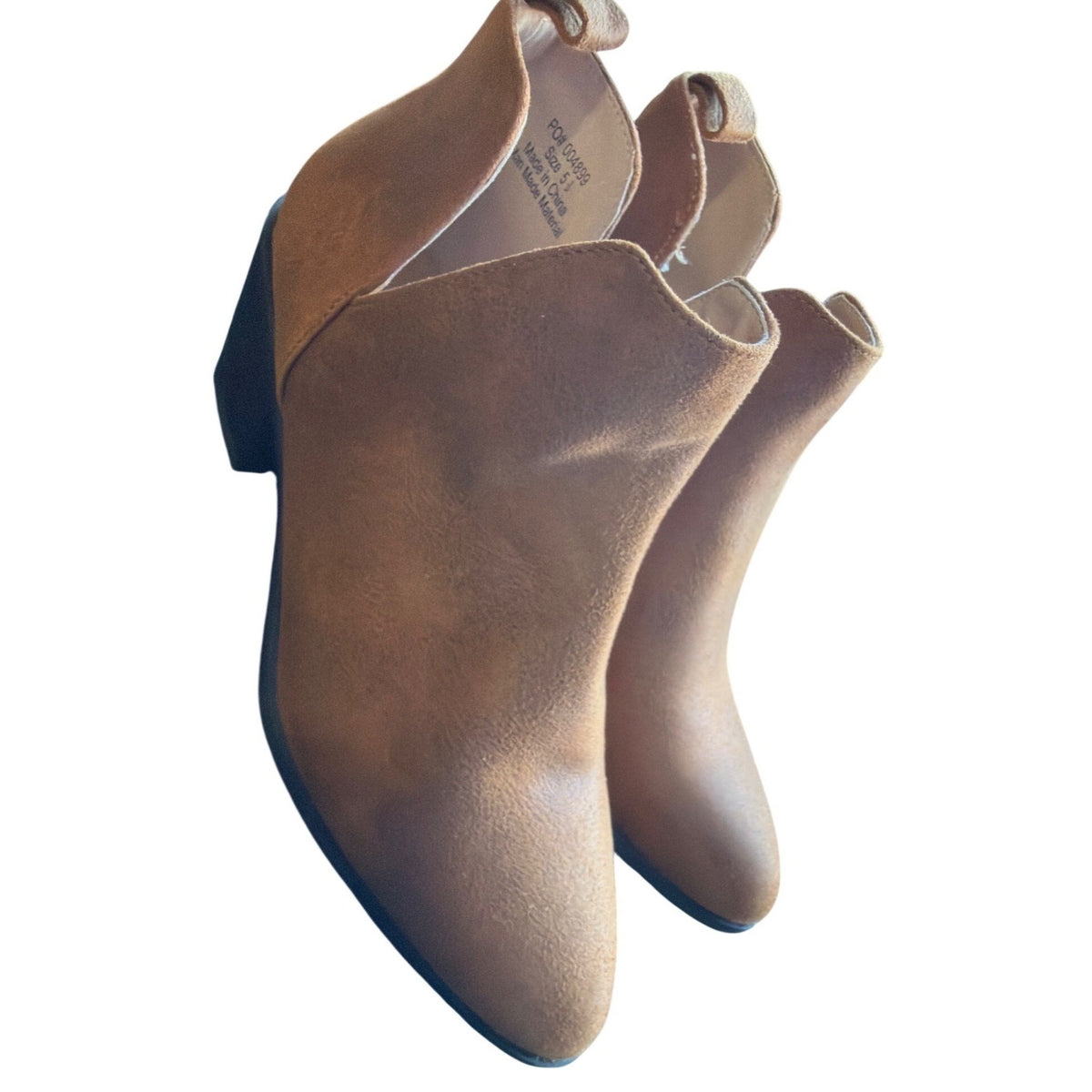 Journee Collection Women’s Almond Toe Vegan Leather Booties Sz 5.5