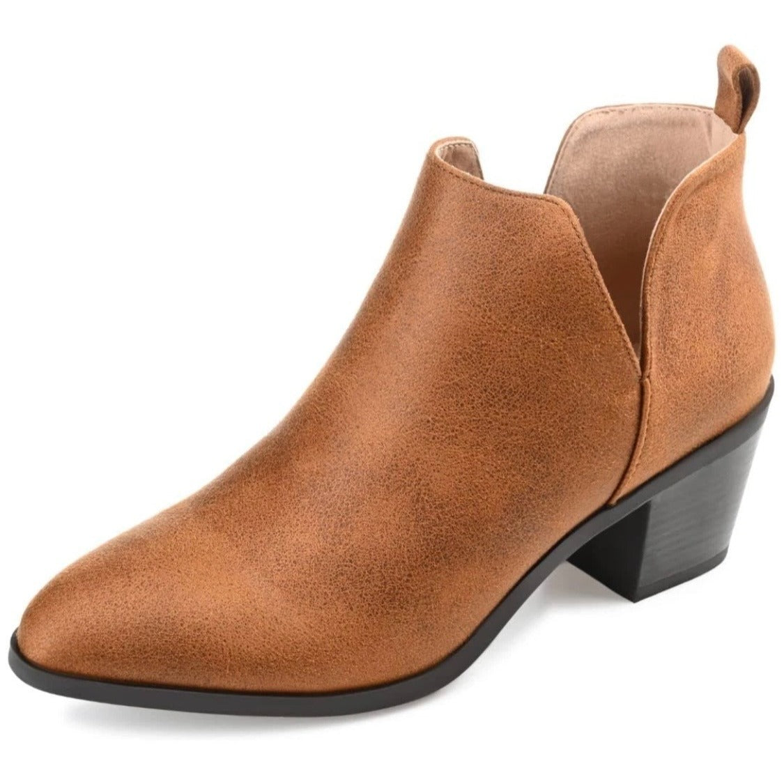 Journee Collection Women’s Almond Toe Vegan Leather Booties Sz 5.5