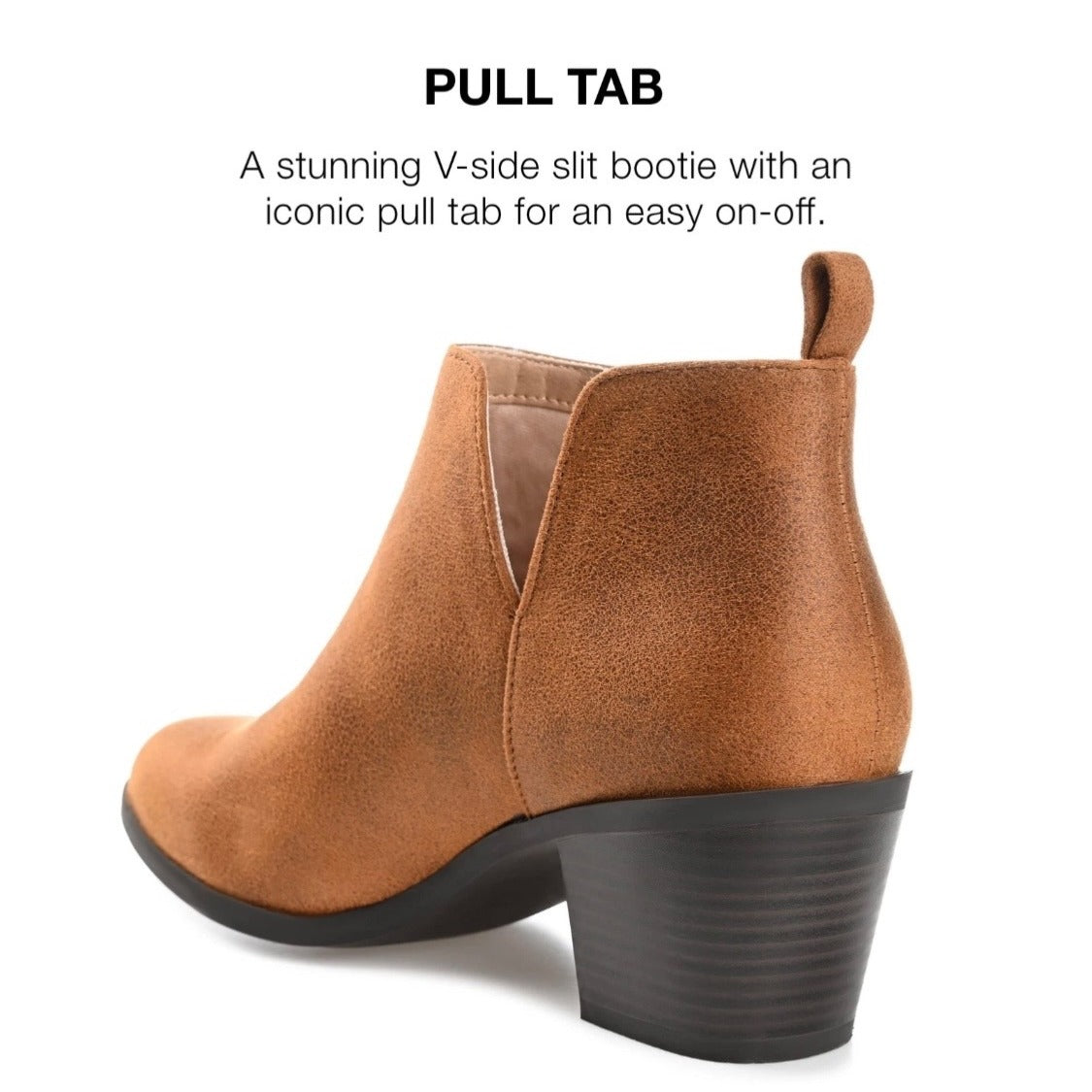 Journee Collection Women’s Almond Toe Vegan Leather Booties Sz 5.5
