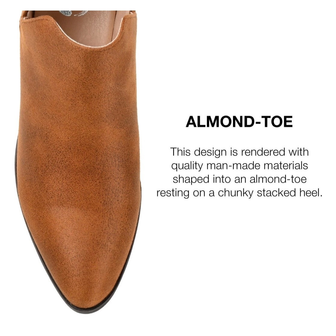 Journee Collection Women’s Almond Toe Vegan Leather Booties Sz 5.5