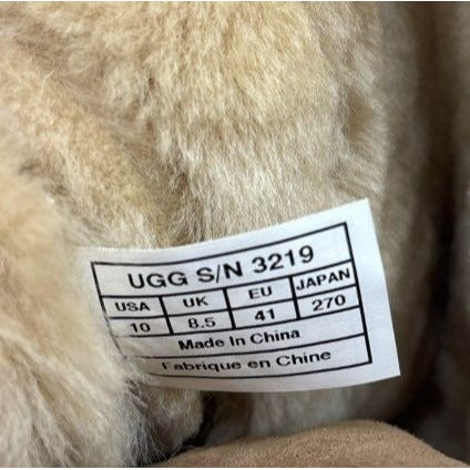 UGG Womens Sz10 Versatile Lace-Up "Rommy" Shearling-Lined Brown Suede Boots