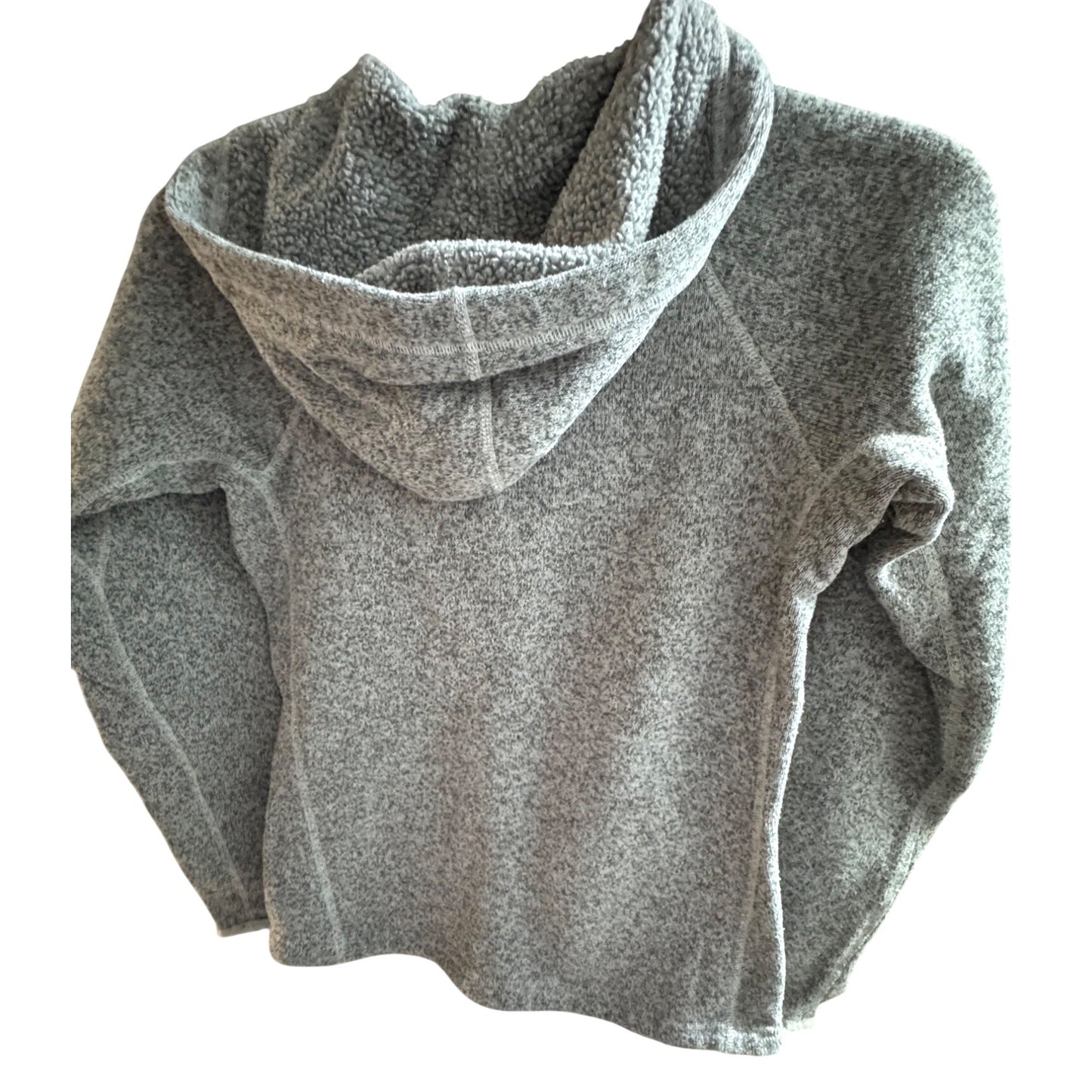 The North Face Womens XS Crescent Sunshine Knit Pullover Hoodie Gray Button Accents