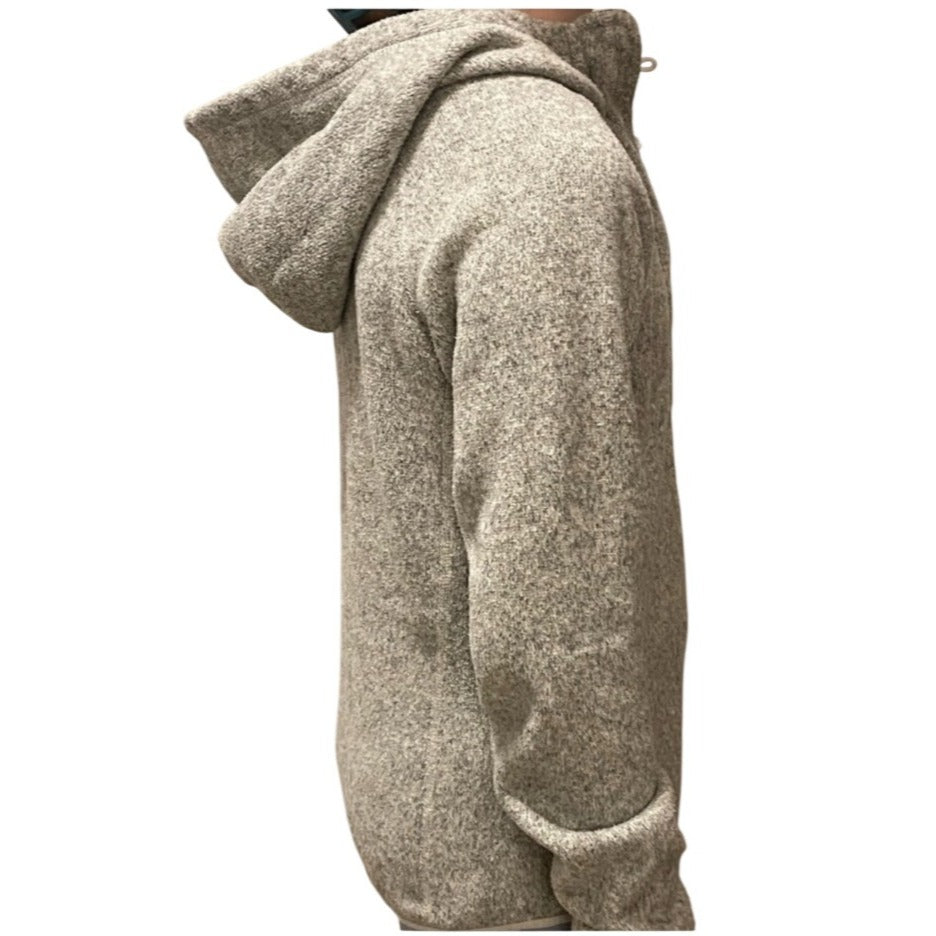 The North Face Womens XS Crescent Sunshine Knit Pullover Hoodie Gray Button Accents