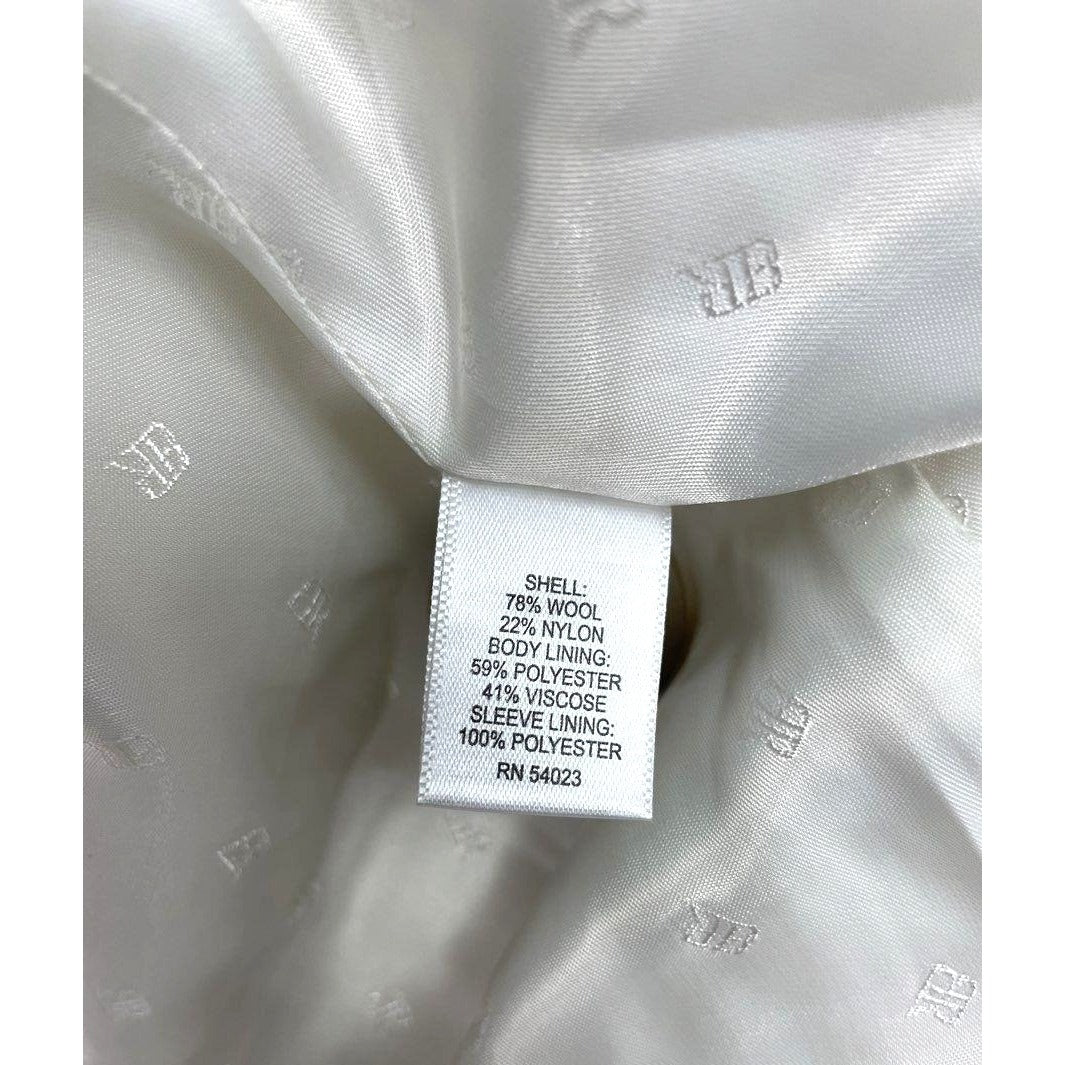 Banana Republic Womens Ivory Double-Breasted Wool Blend Coat S