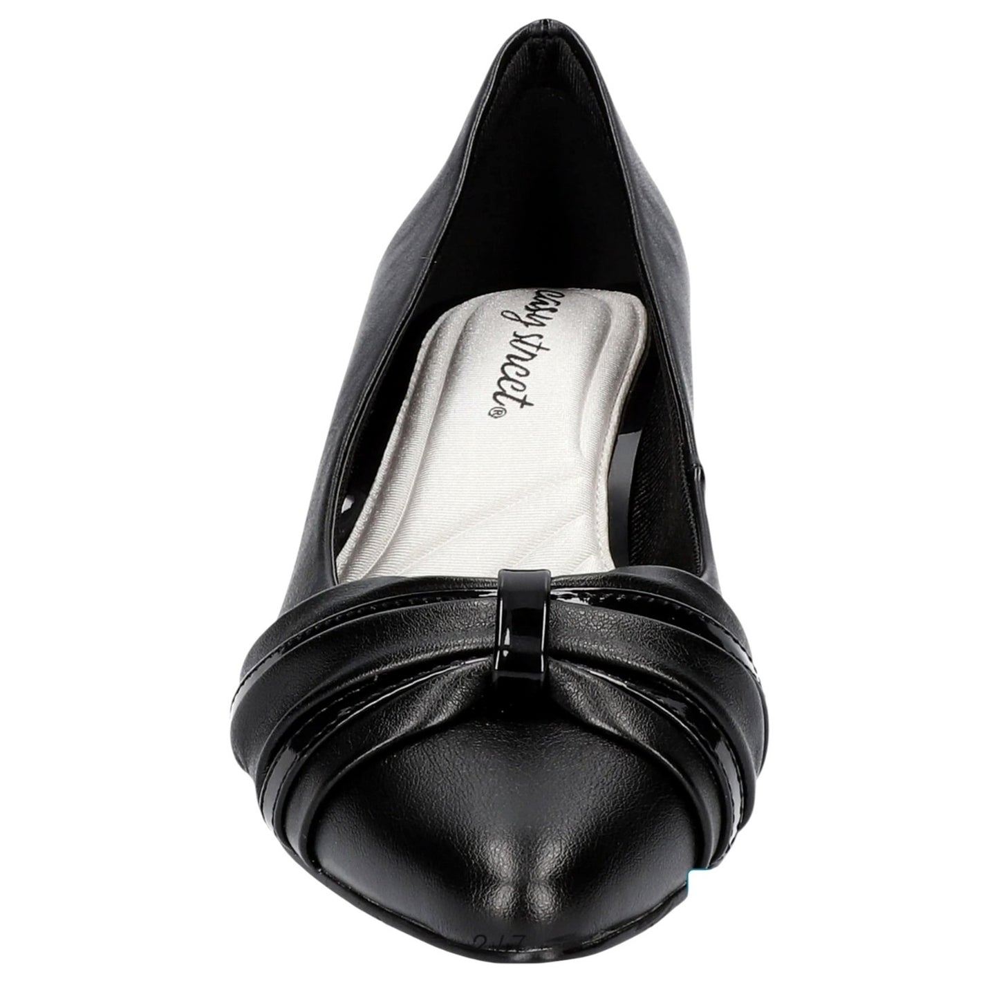 Easy Street Women's Black Low Heel Dress Shoes With Bow Accent 9W NWOB
