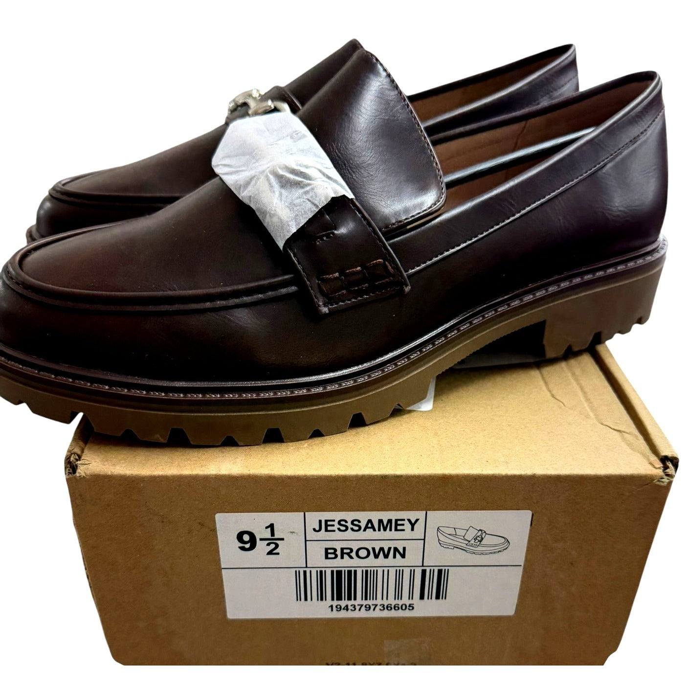 Journee Collection Jessamey Brown Leather Loafers Size 9.5 New In Box