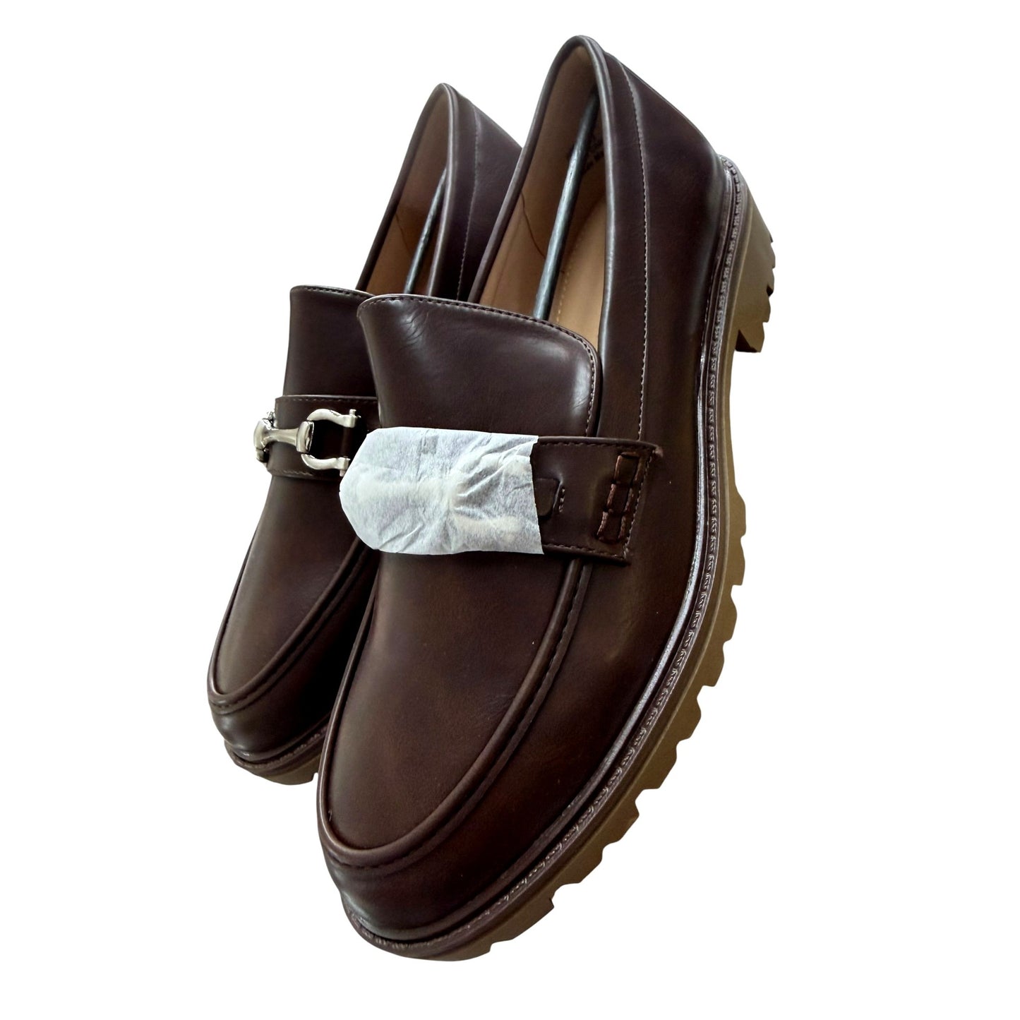 Journee Collection Jessamey Brown Leather Loafers Size 9.5 New In Box