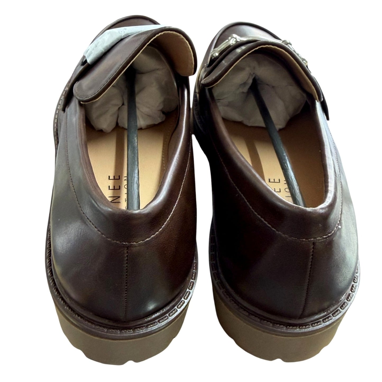 Journee Collection Jessamey Brown Leather Loafers Size 9.5 New In Box