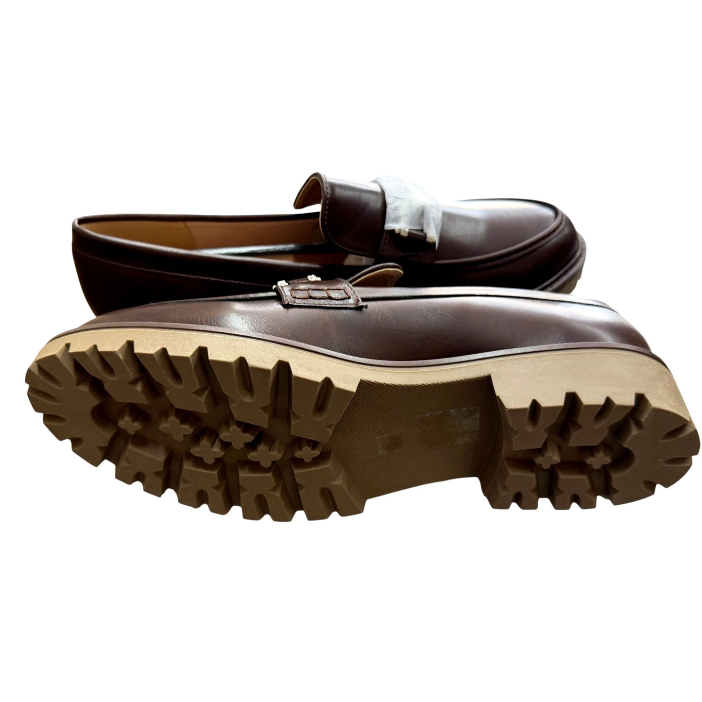 Journee Collection Jessamey Brown Leather Loafers Size 9.5 New In Box