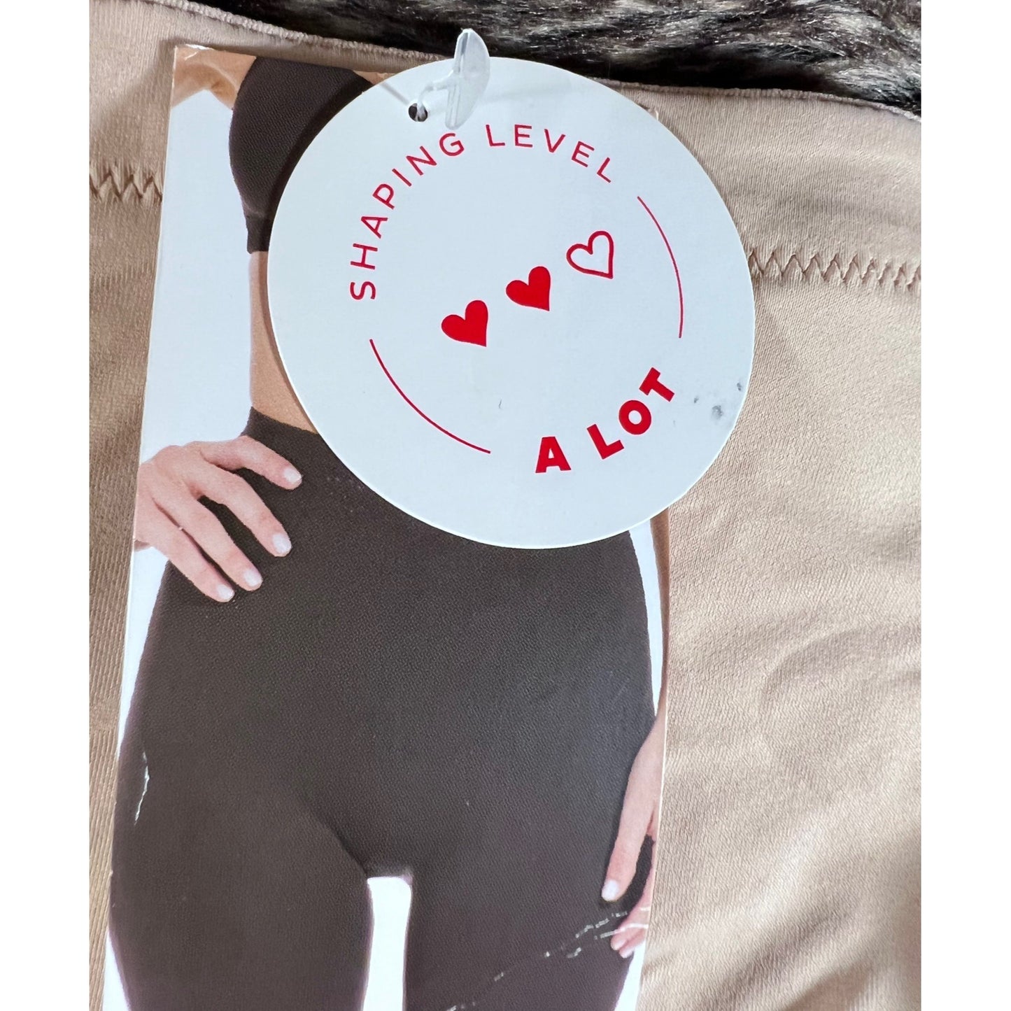 Assets By Spanx Shaping Mid-Thigh Short SZ L Pure Beige Nylon Blend
