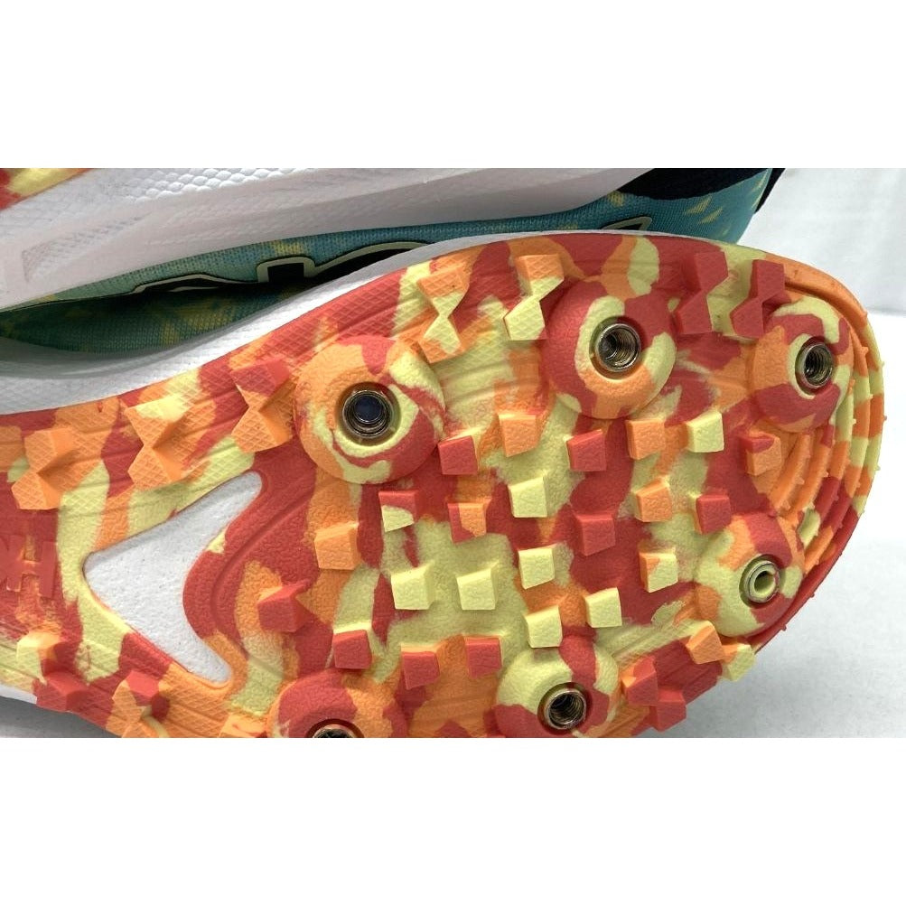 Hoka One Running Shoes Men's Sz 10 Vibrant Yellow Blue Spiked Sole Cleats